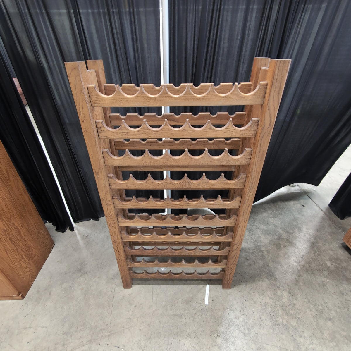 Medium Brown Wood 50-Bottle Wine Rack