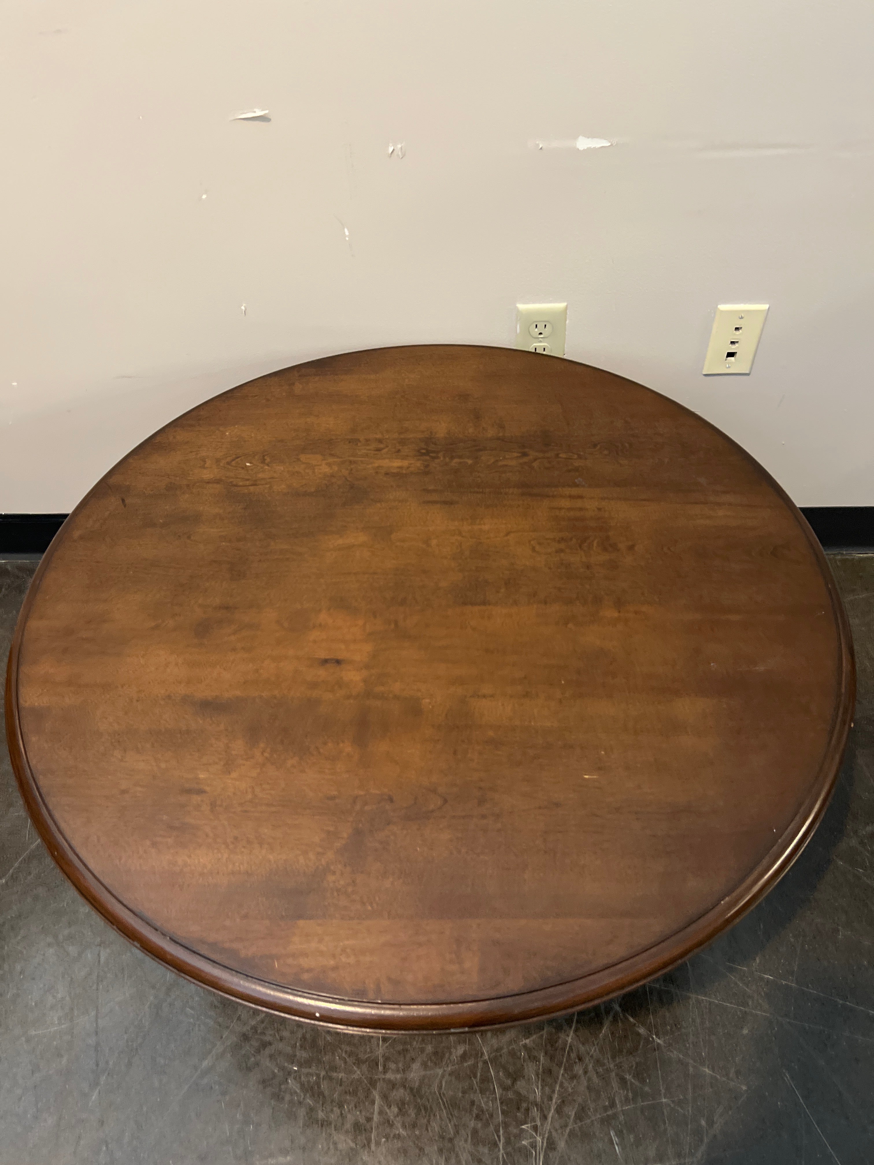 Round Wood Pedestal Coffee Table