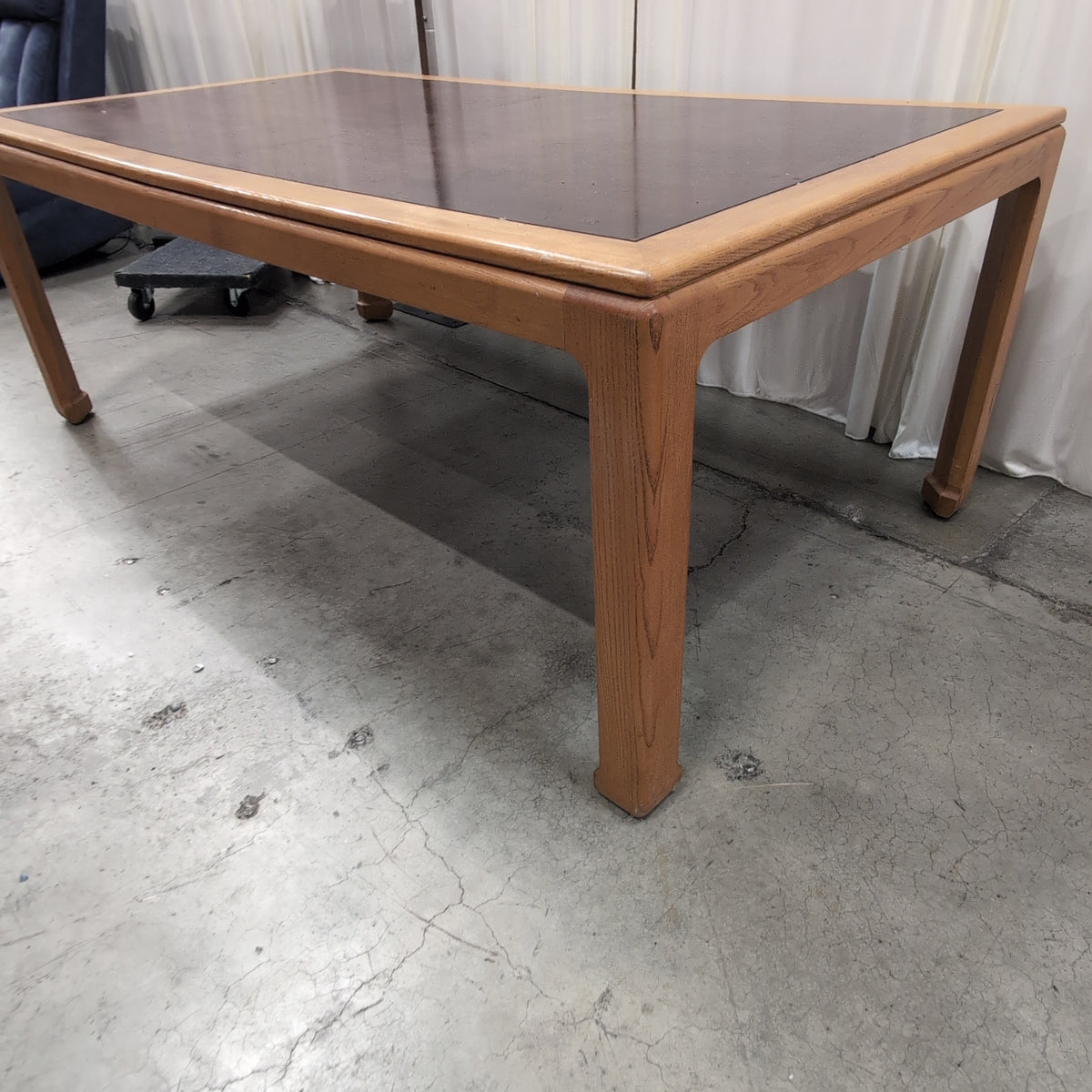Rectangular Wood Coffee Table with Dark Top