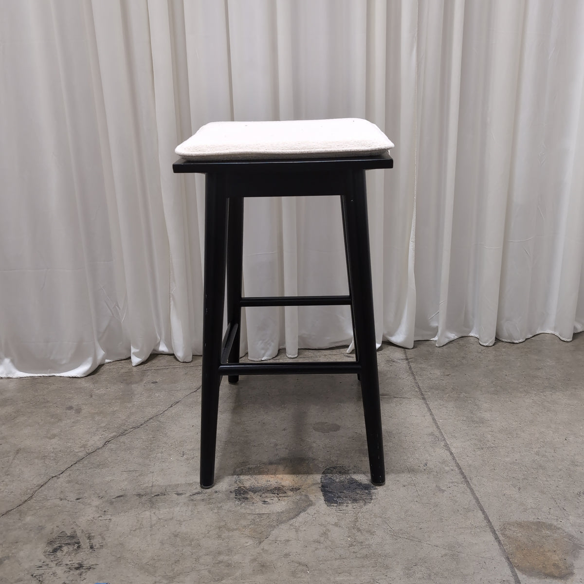 Black Frame Padded Square Seat Stool