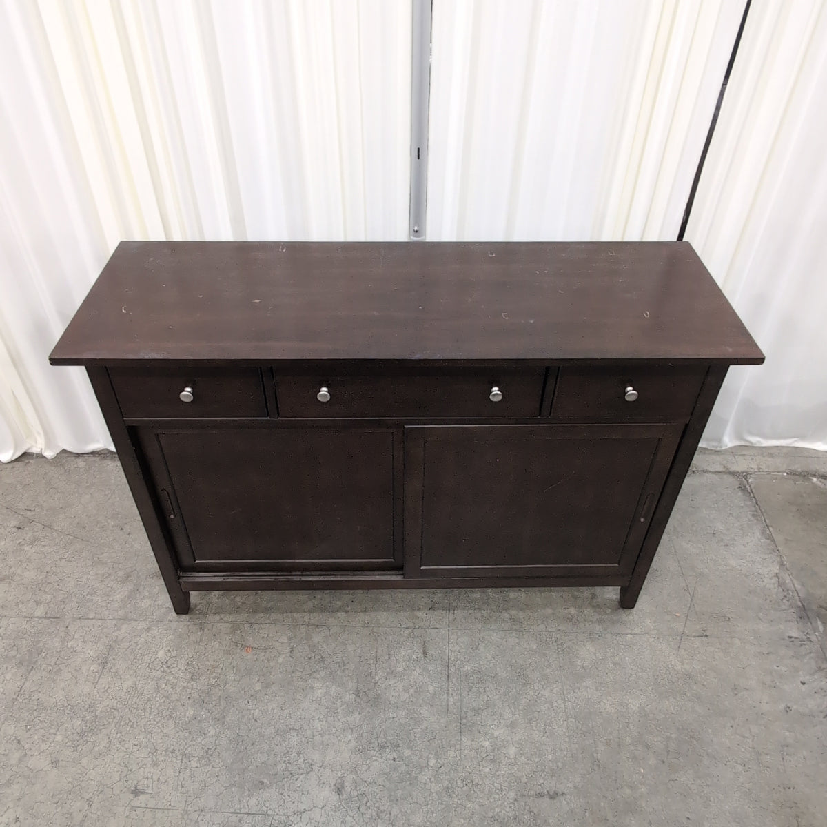 Dark Brown Wood Buffet with Sliding Door