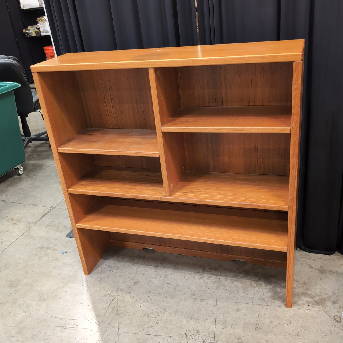 Mid-Century Style Multi-Shelf Bookcase in Teak Tone Wood