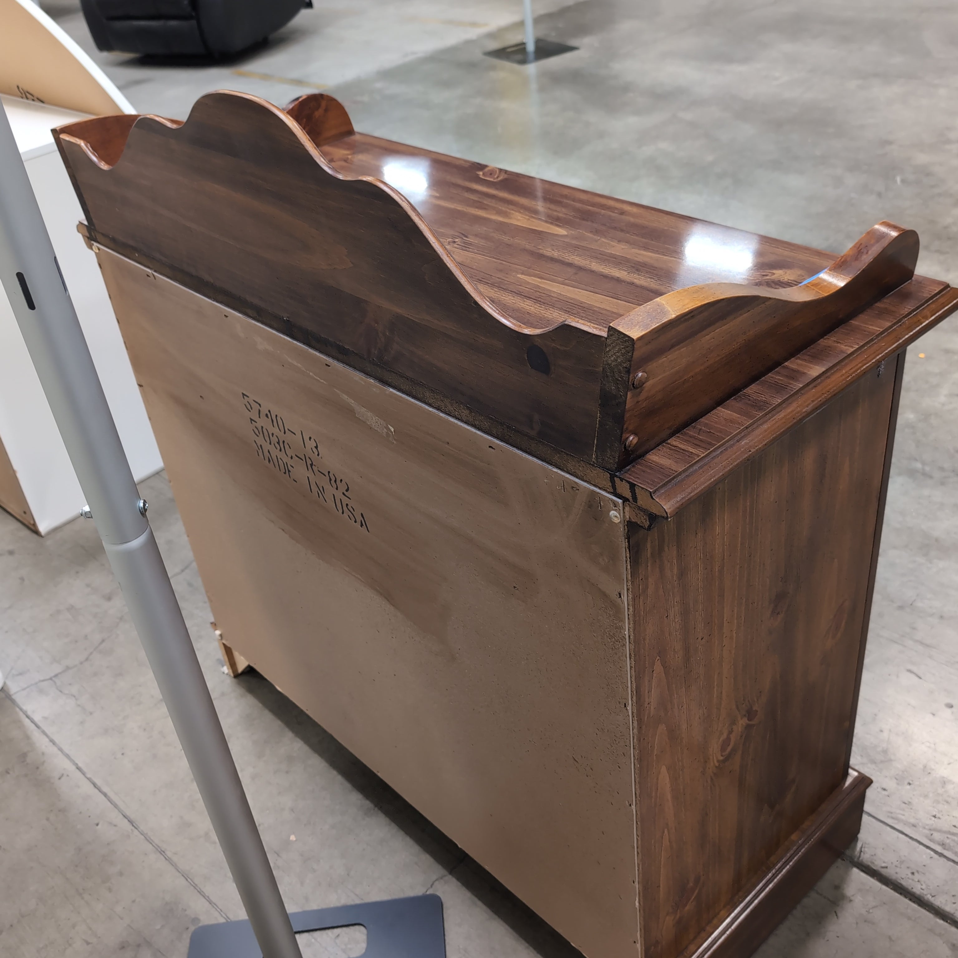 Traditional Brown Wood Buffet with Carved Doors