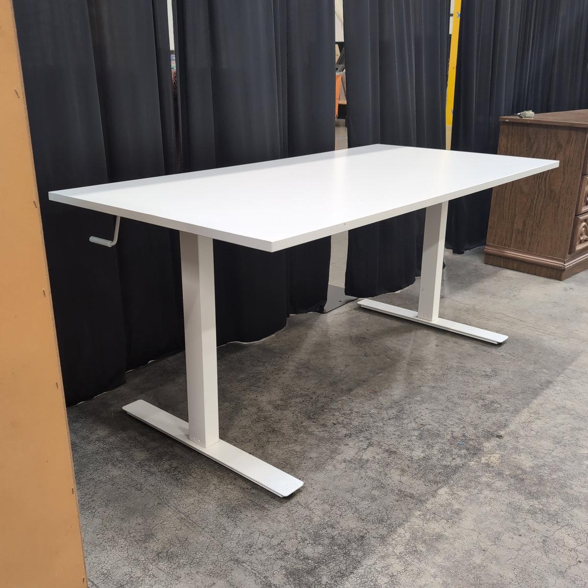 White Laminate Top Office Desk with Metal Legs
