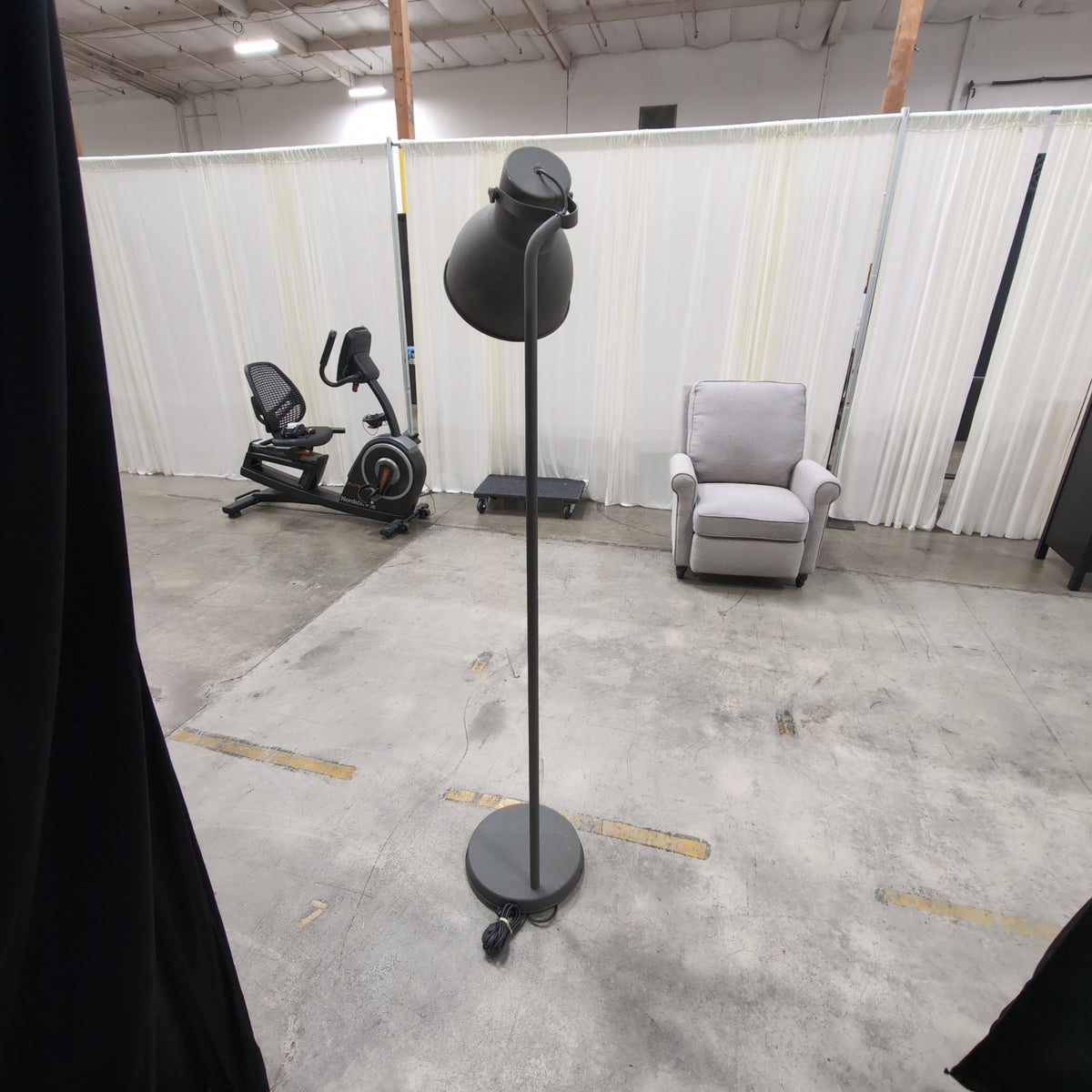 Modern Grey Metal Floor Lamp with Adjustable Head