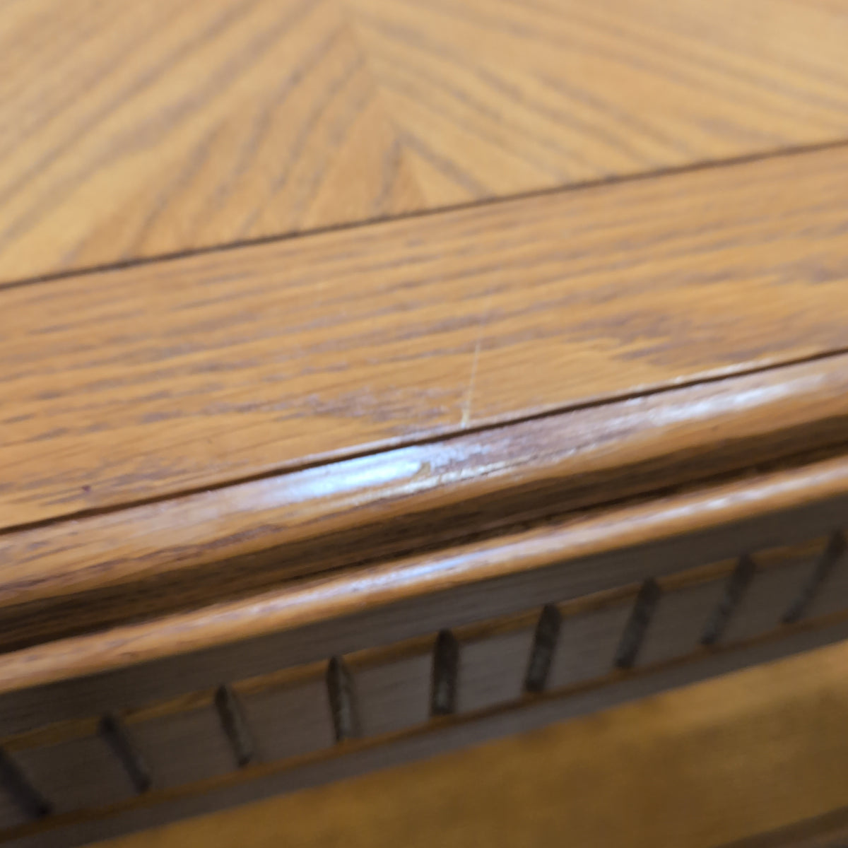 Rectangular Blonde Wood Coffee Table with Glass Inserts
