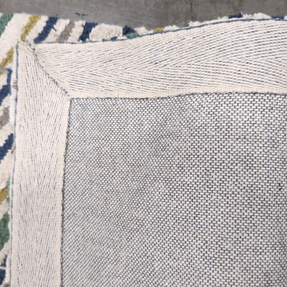 Cream Blue Green Chevron Area Rug