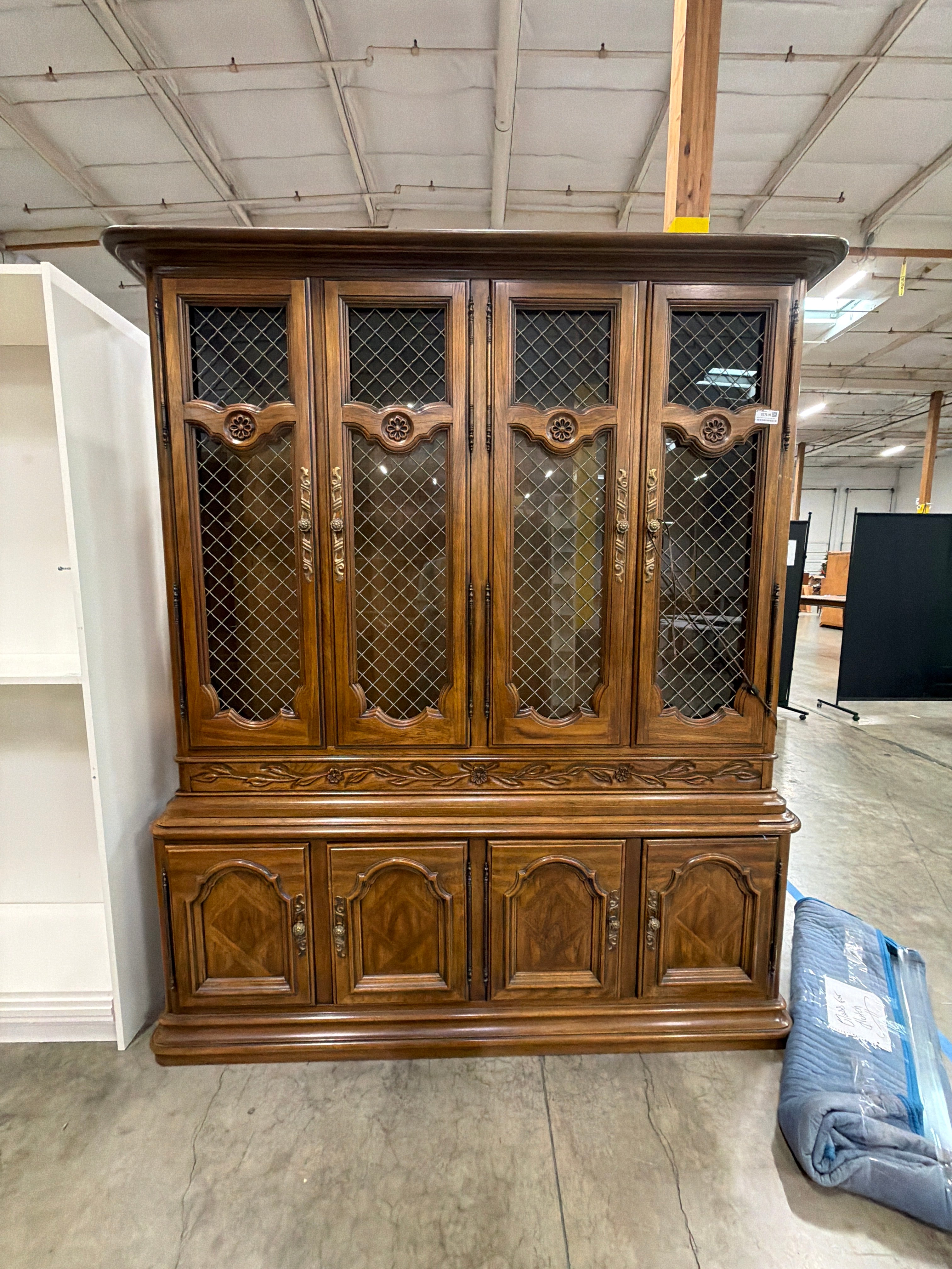 Drexel Touraine II Pecan French Country China Display Cabinet