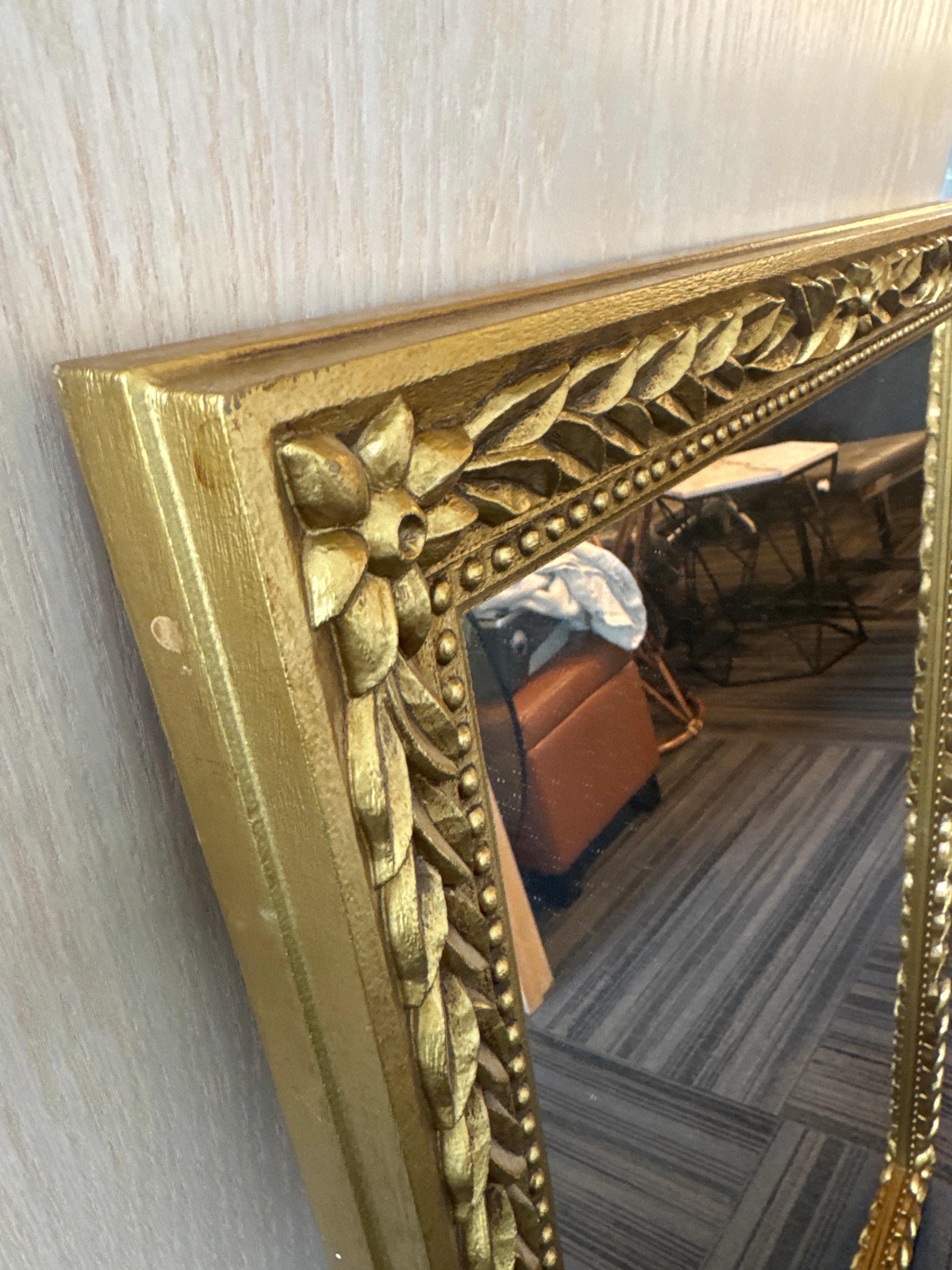 Ornate Gold Leaf Rectangular Mirror