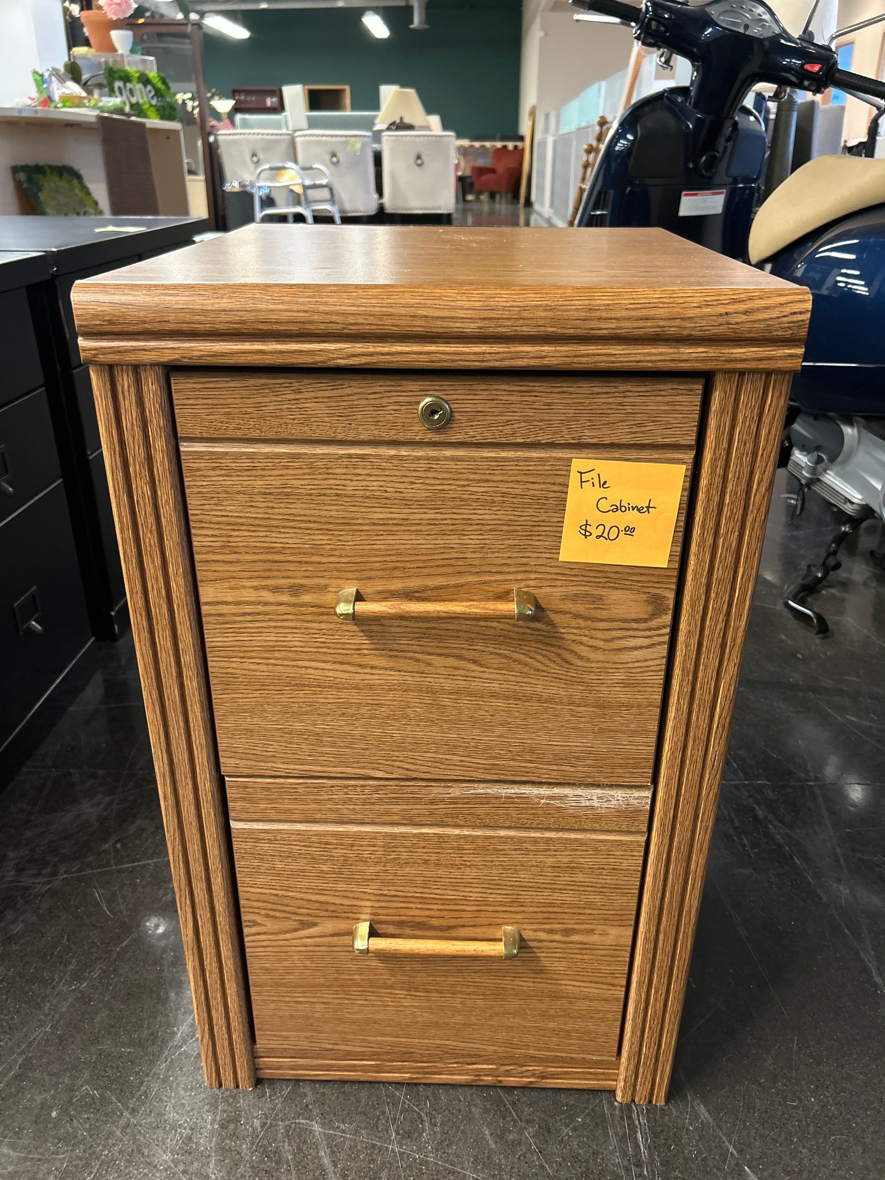 2 Drawer Filing Cabinet w/ Key