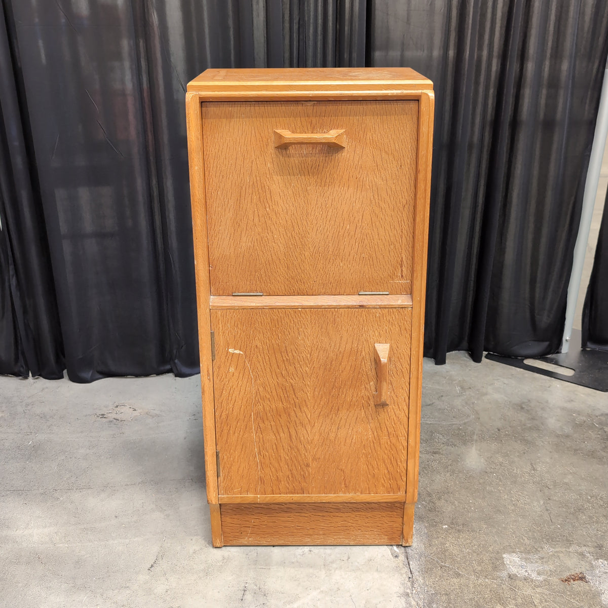 Warm Brown Wood Two-Drawer Filing Cabinet