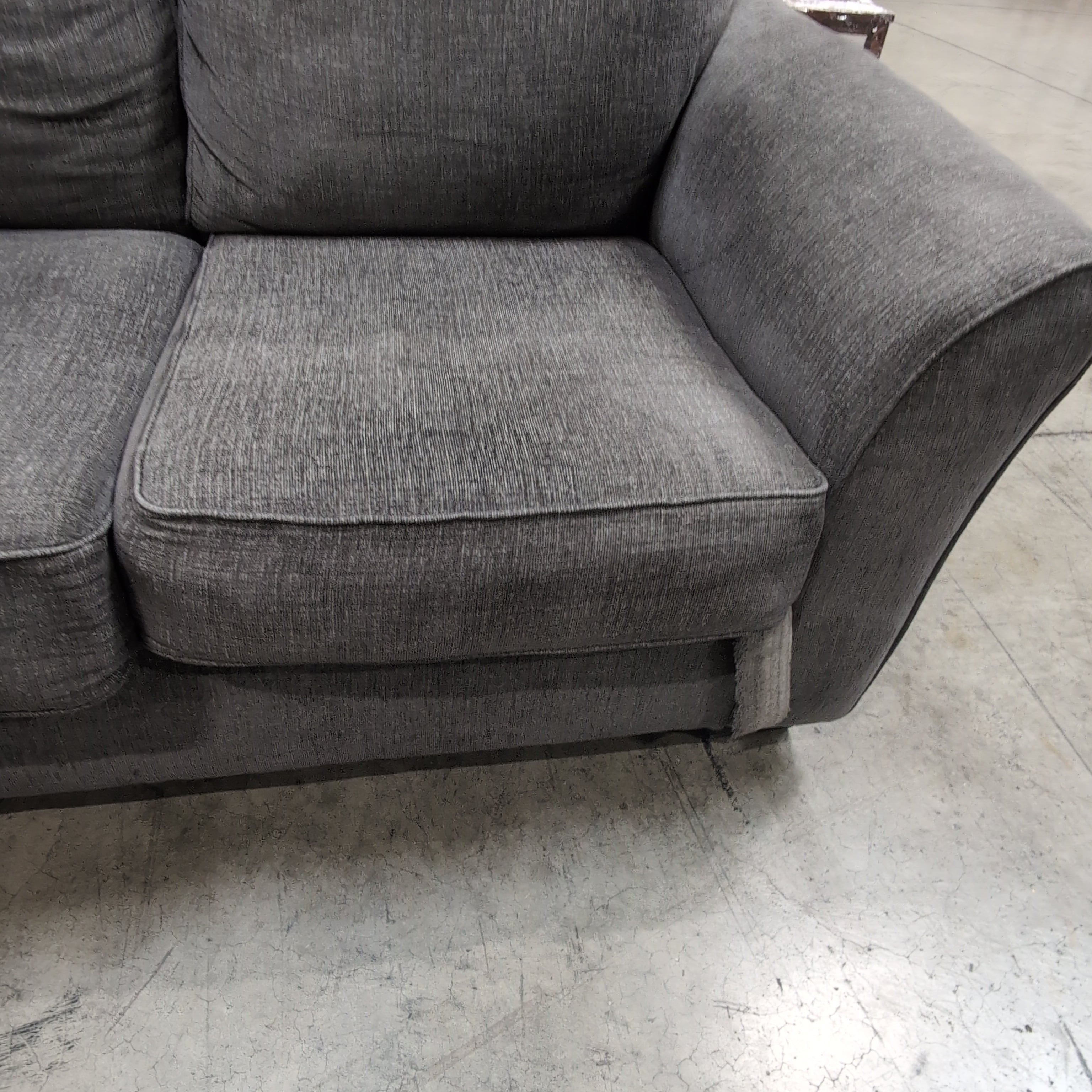 Dark Gray Fabric L-Shaped Sectional Couch with Chaise