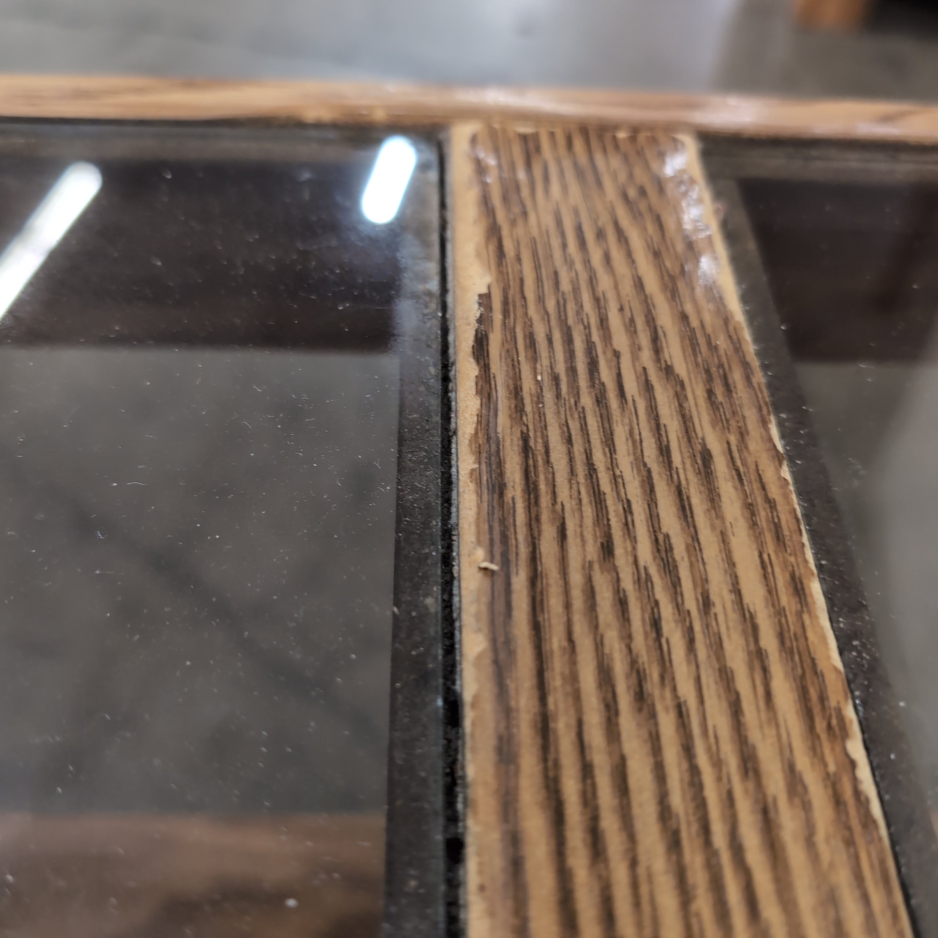 Rectangular Wood Coffee Table with Glass Top