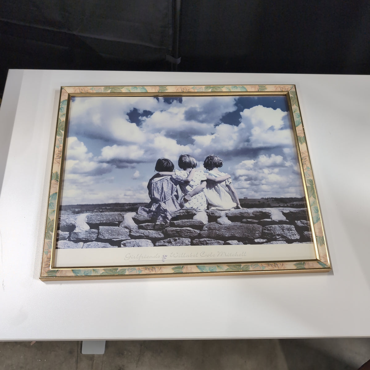 Gold Tone Floral Framed 'Girlfriends' Print