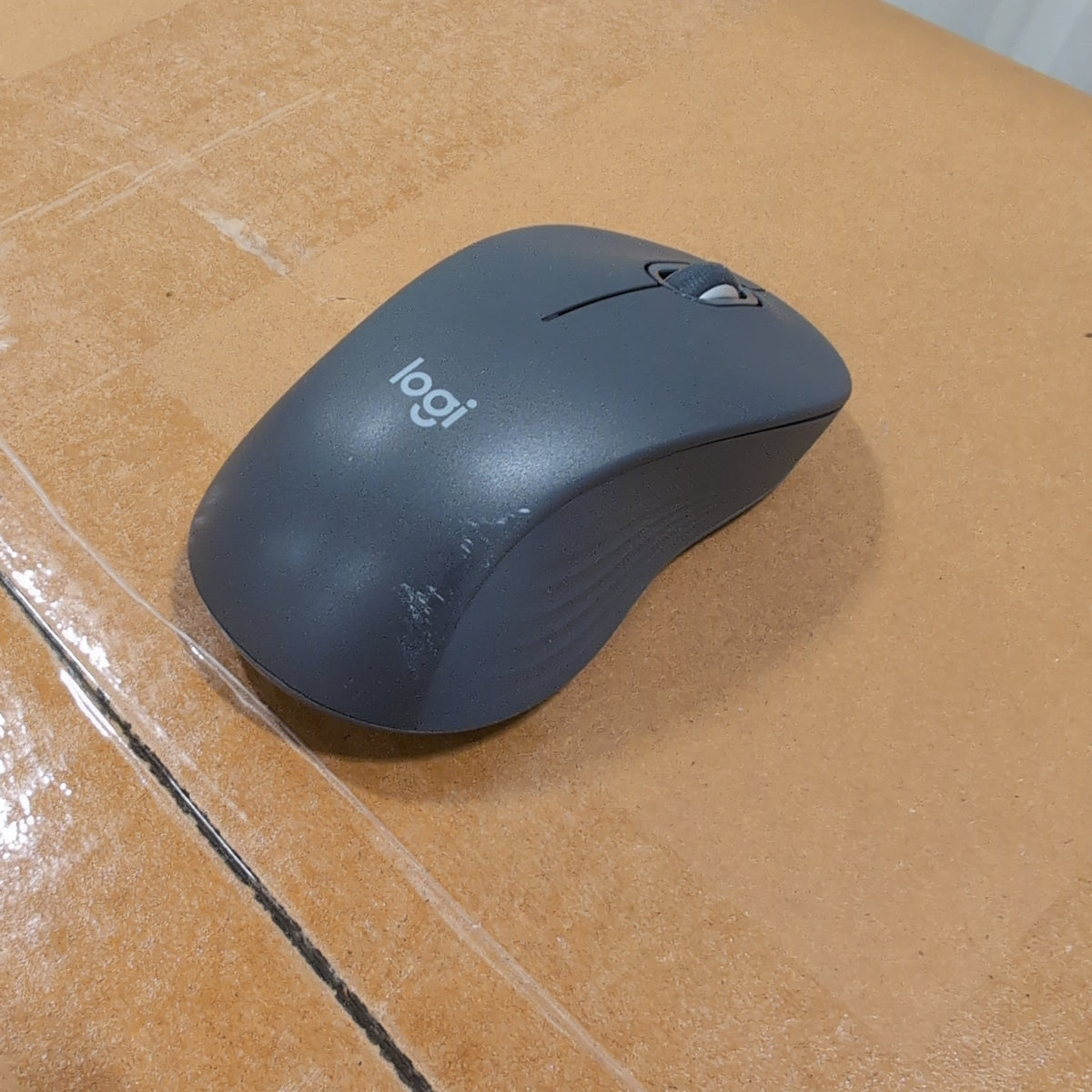 Logitech Dark Gray Computer Mouse in Plastic