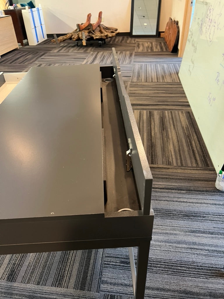 Grey Flip-Up Space-Saving Bedroom Desk