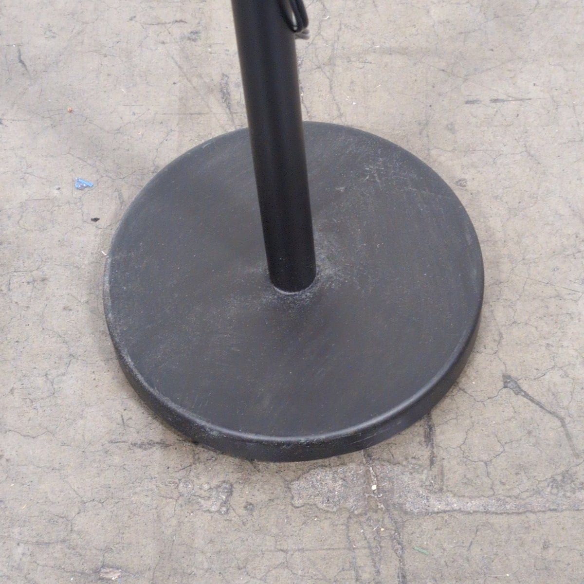 Black Metal Torchiere Floor Lamp with Frosted Cone Shade