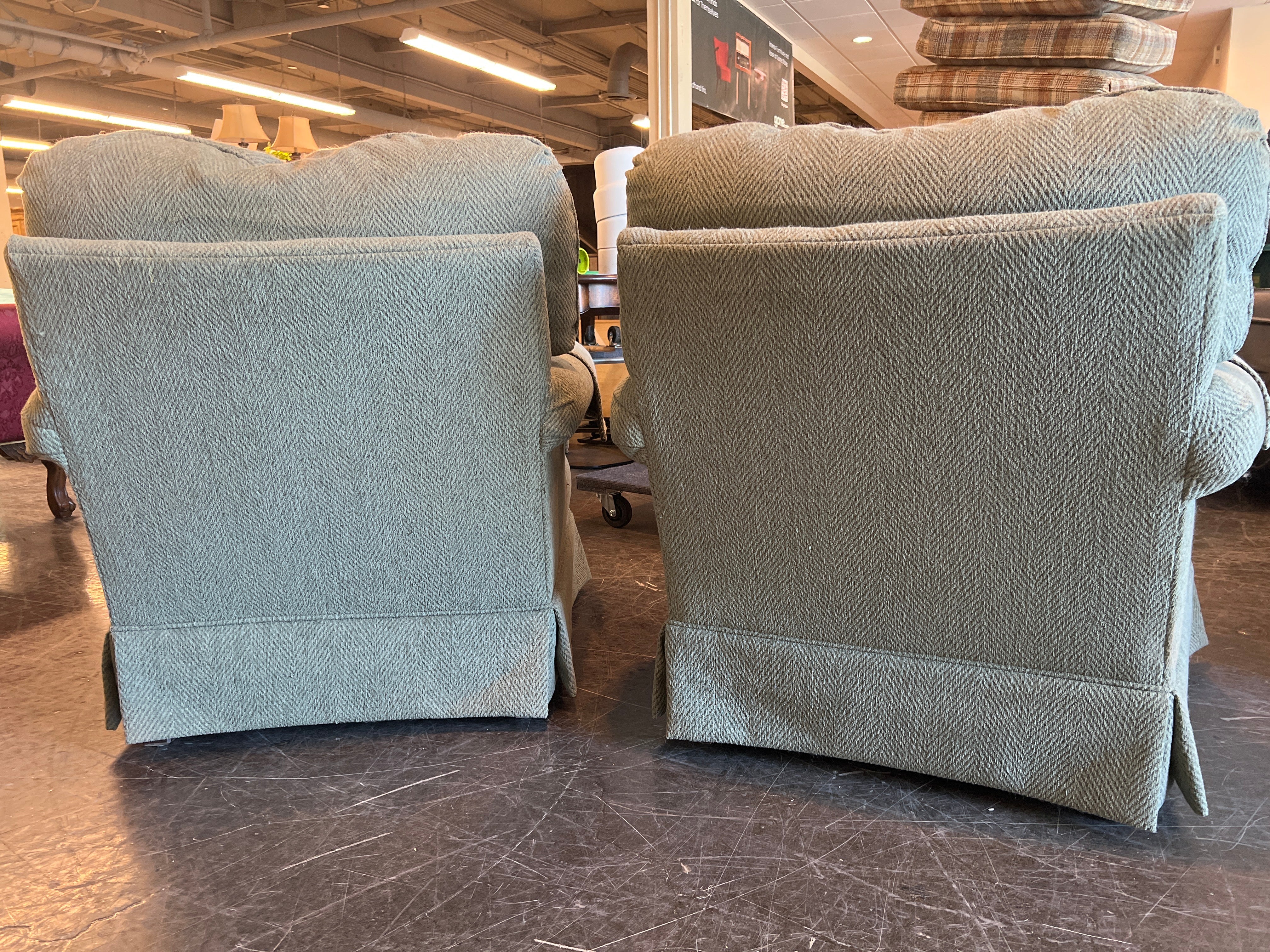 Pair of Relaxing Thomasville Herringbone Armchair