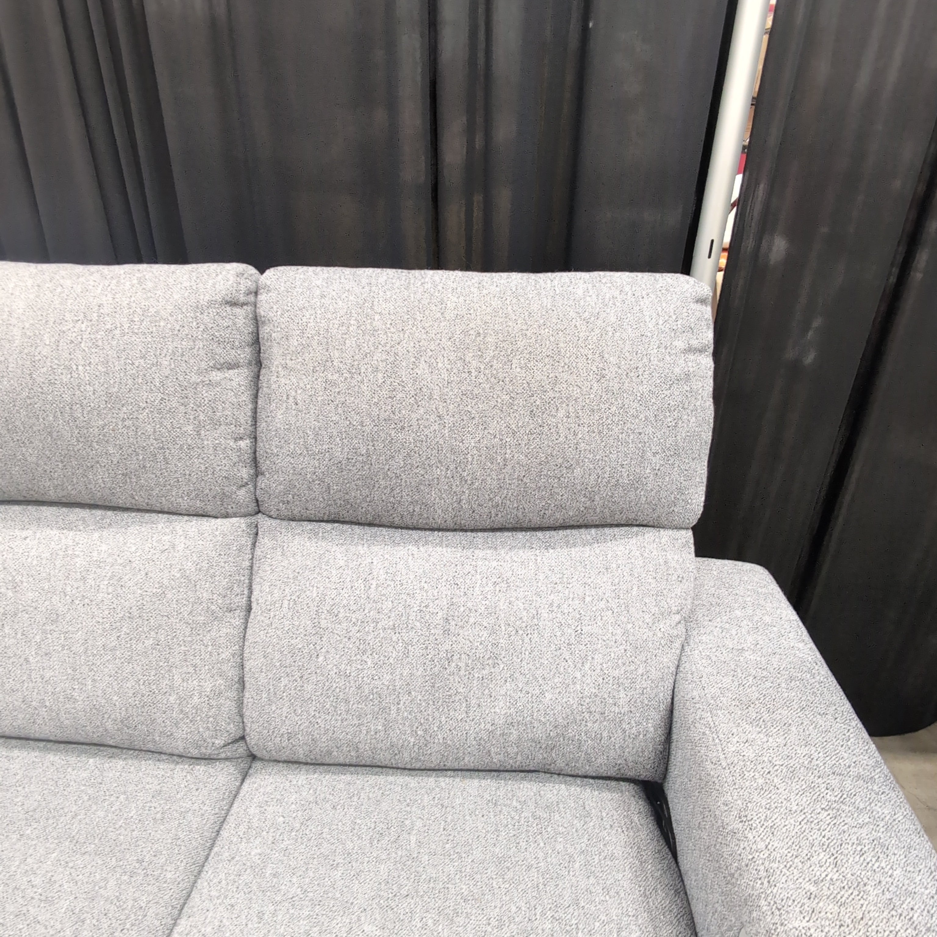 Grey Fabric Reclining Couch with Power Controls