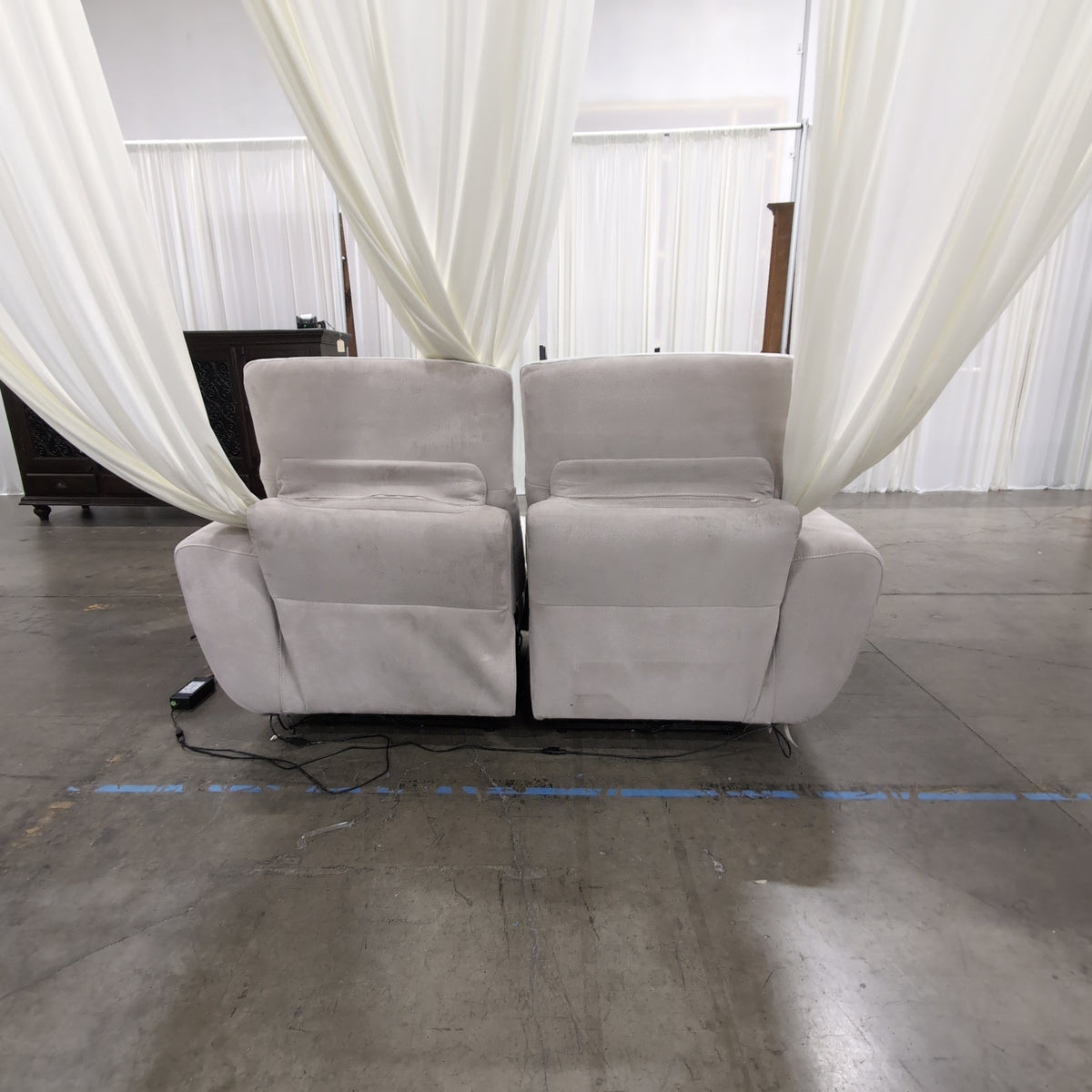 Prime Resource Int Two-Tone Reclining Loveseat with Padded Arms