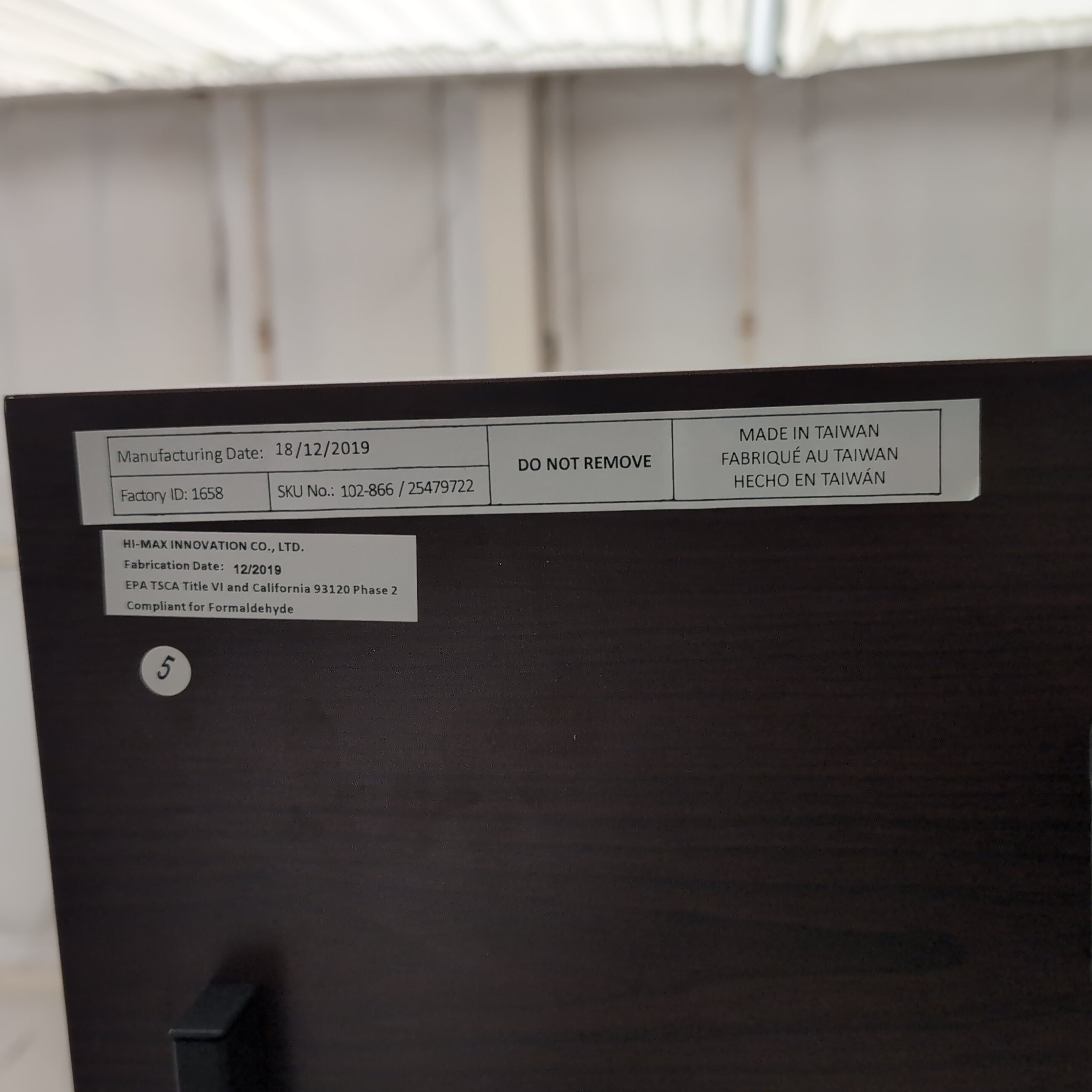 Dark Brown Laminate Adjustable Height Desk