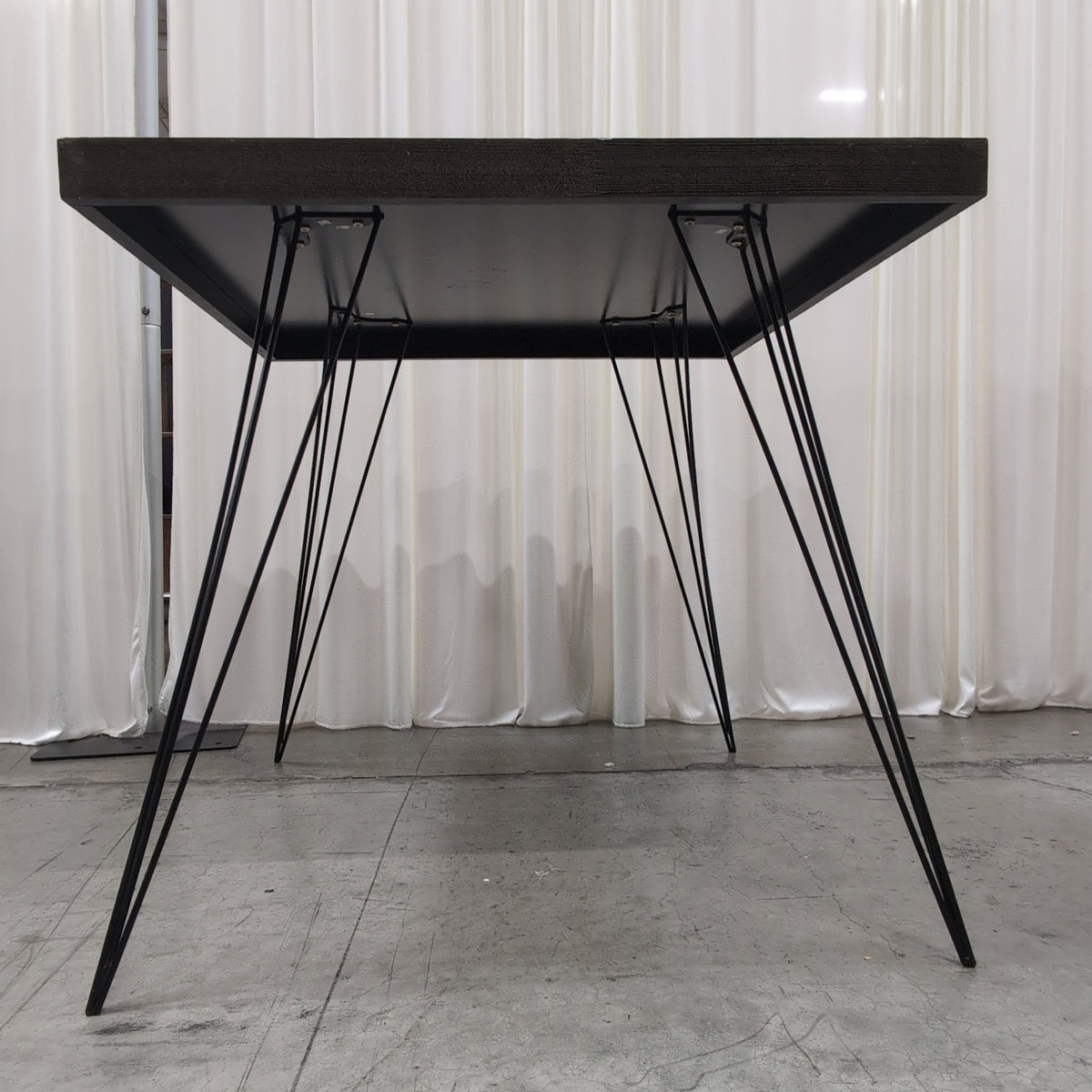 Dark Wood Square Dining Table with Hairpin Legs