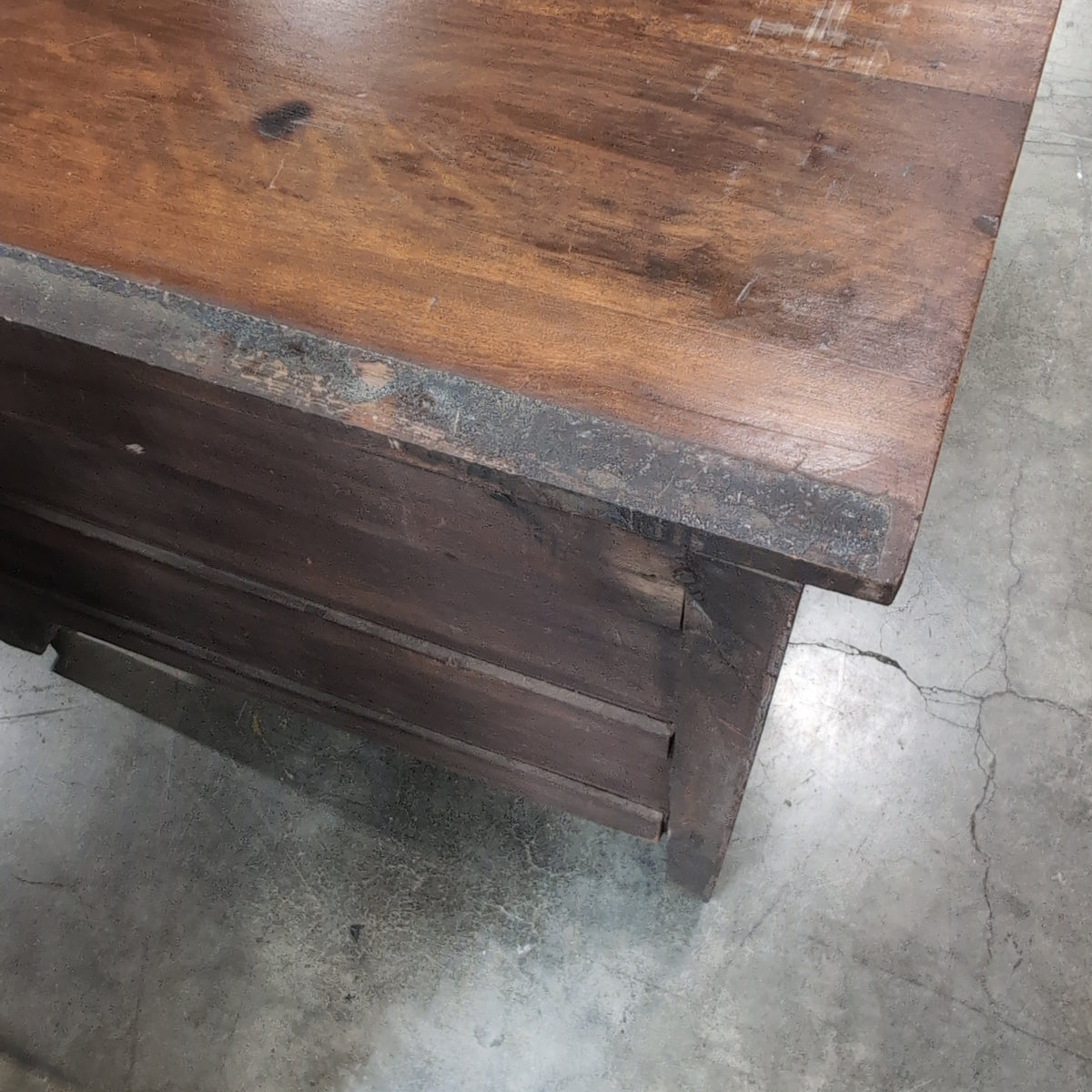 Rustic Dark Wood Buffet with Cabinet Doors