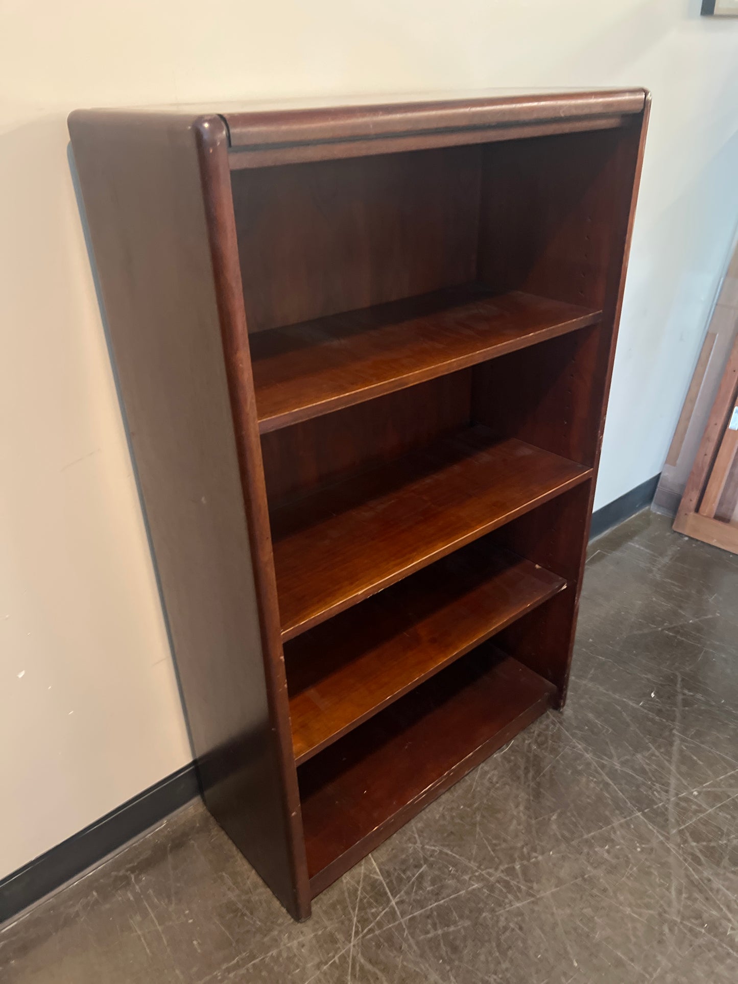 Classic Dark Wood 4-Shelf Bookcase