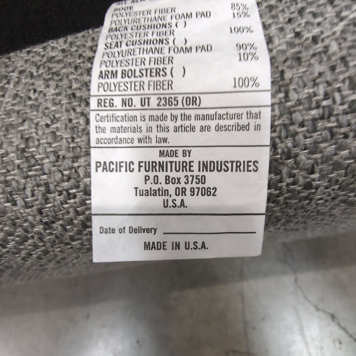 Grey Upholstered Armchair with Rolled Arms