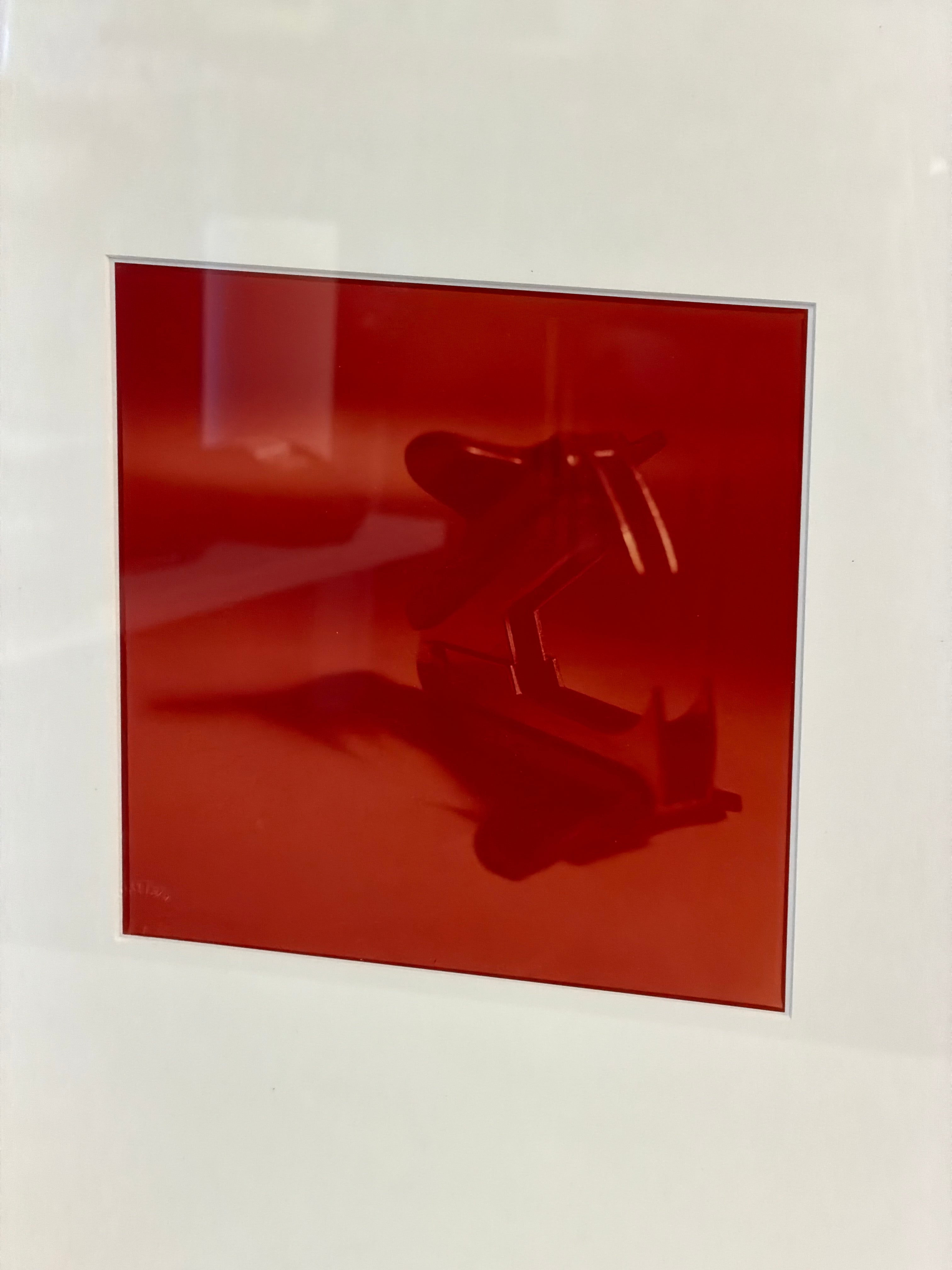 Minimalist Contemporary Abstract Red Monochromatic Print