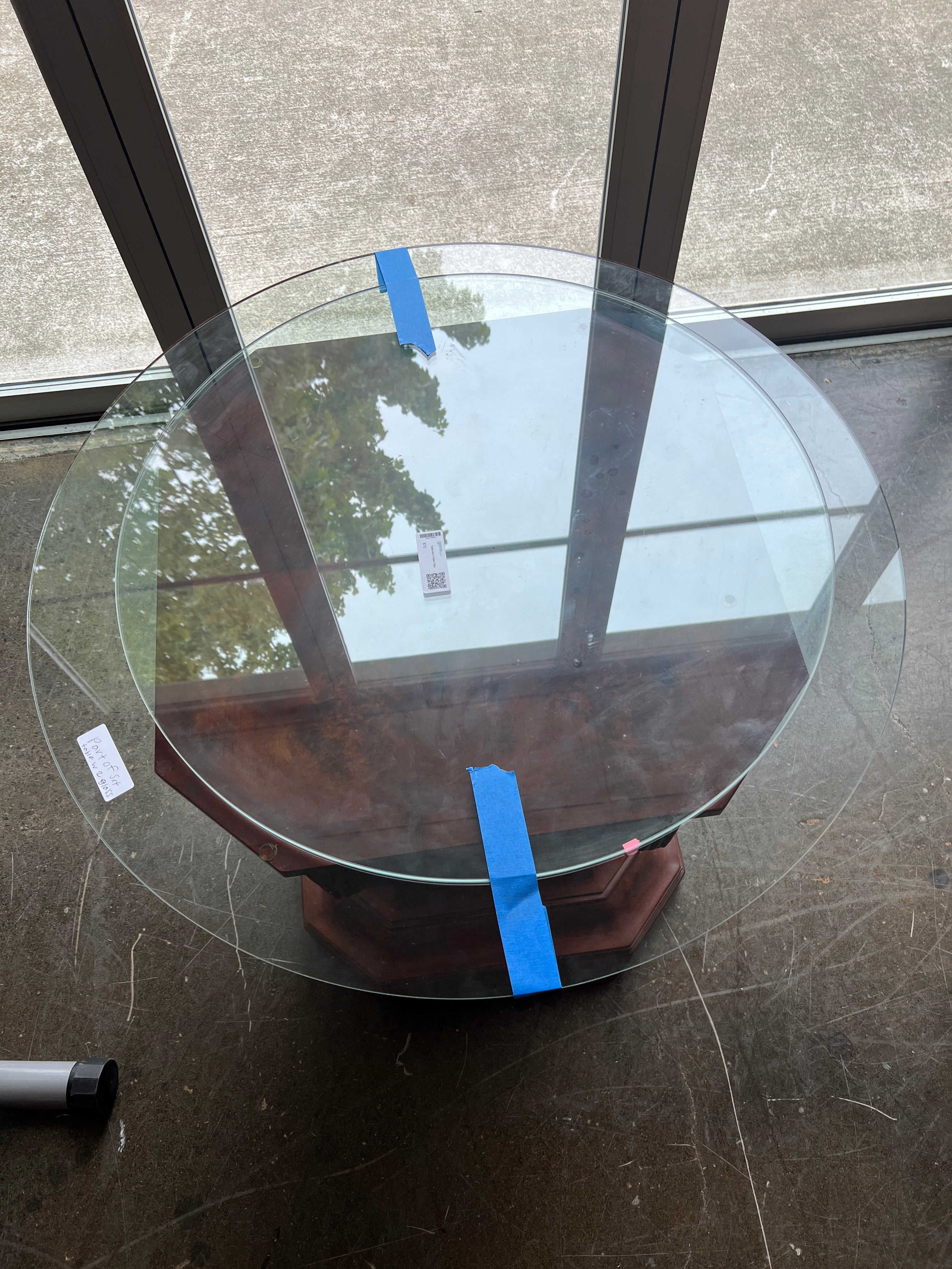 Table with 2 Glass Tops