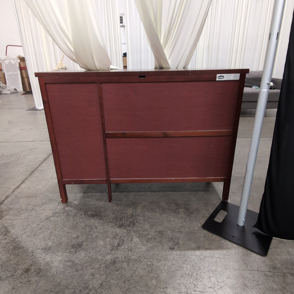 Reddish Brown Wood Dresser with Cabinet Door