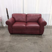 Classic Burgundy Leather Loveseat