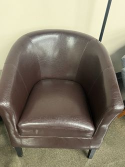 Faux Leather Armchair (Brown)