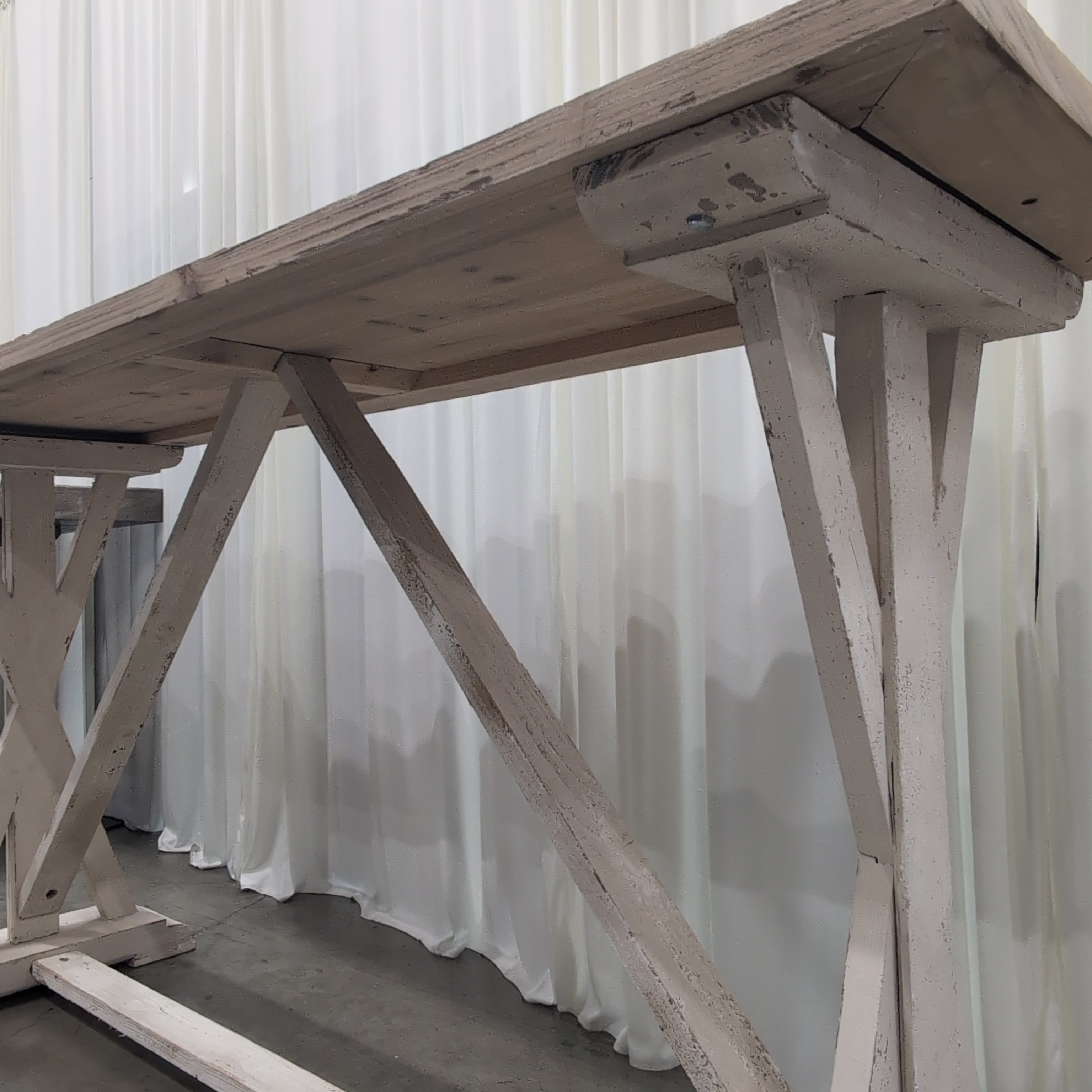 Rustic Natural Wood Console Table with Distressed Base