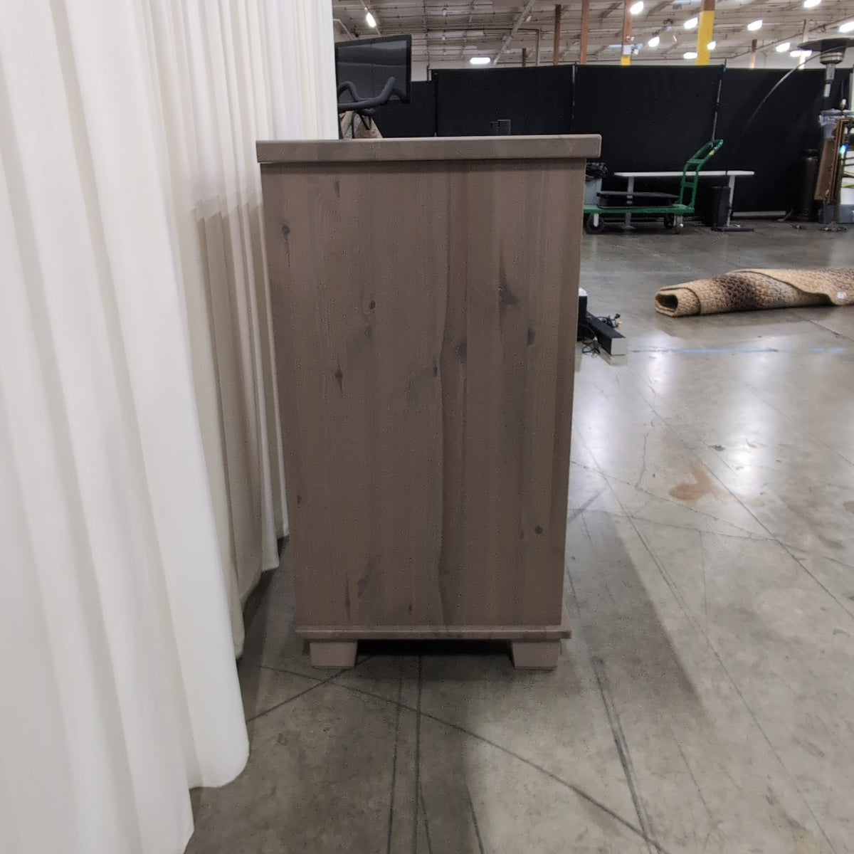 Brown Wood Three-Drawer Two-Door Buffet