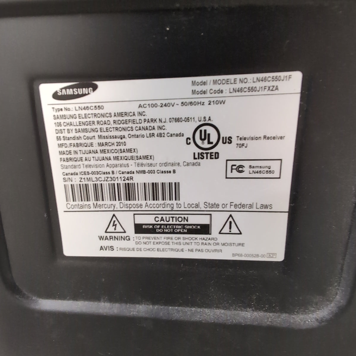 Samsung Black Flat-Panel Television