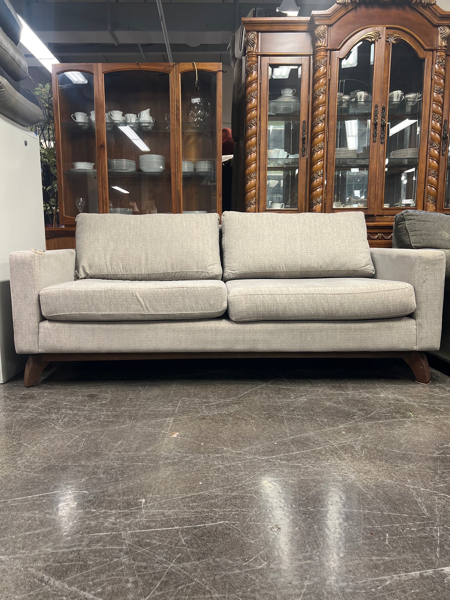 Stylus Light Gray Modern Sofa with Loose Cushions