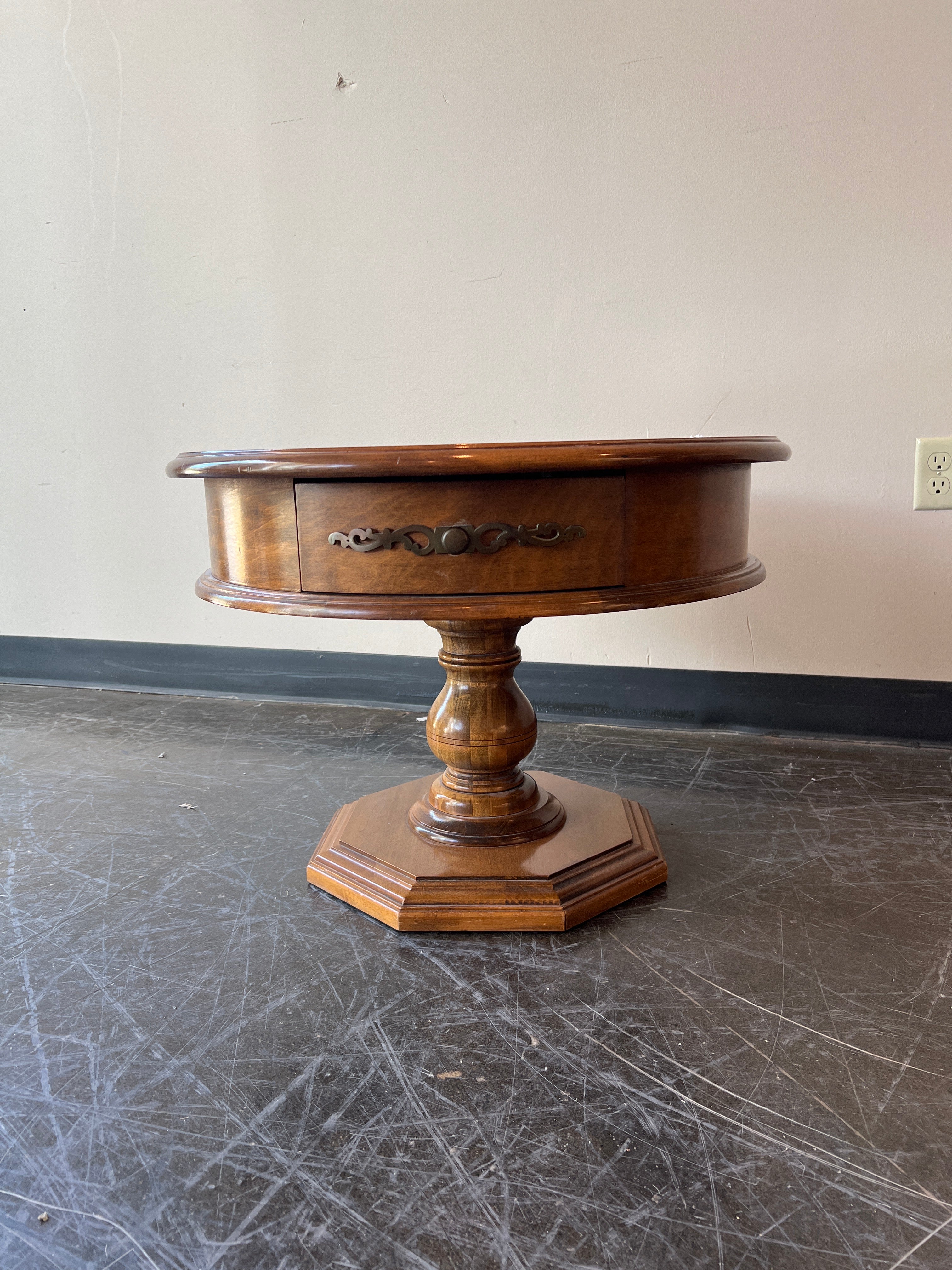 Charming Round Wood Side Table