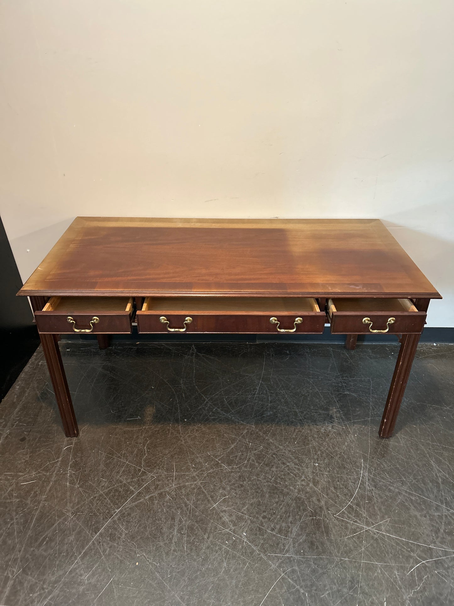 National Mt. Airy Traditional Writing Desk – Solid Wood, Three Drawers