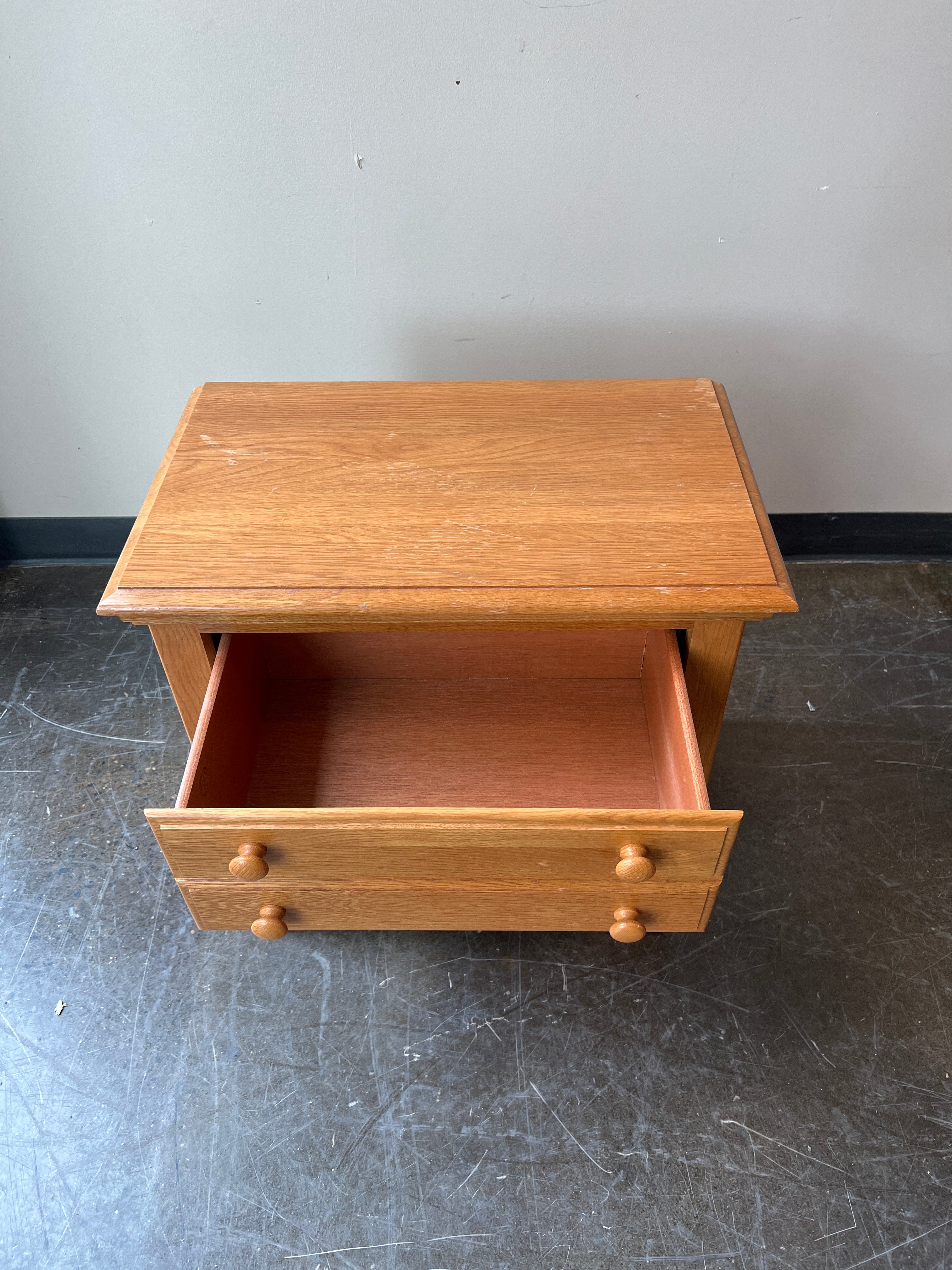 Athens Solid Oak Two Drawer Nightstand