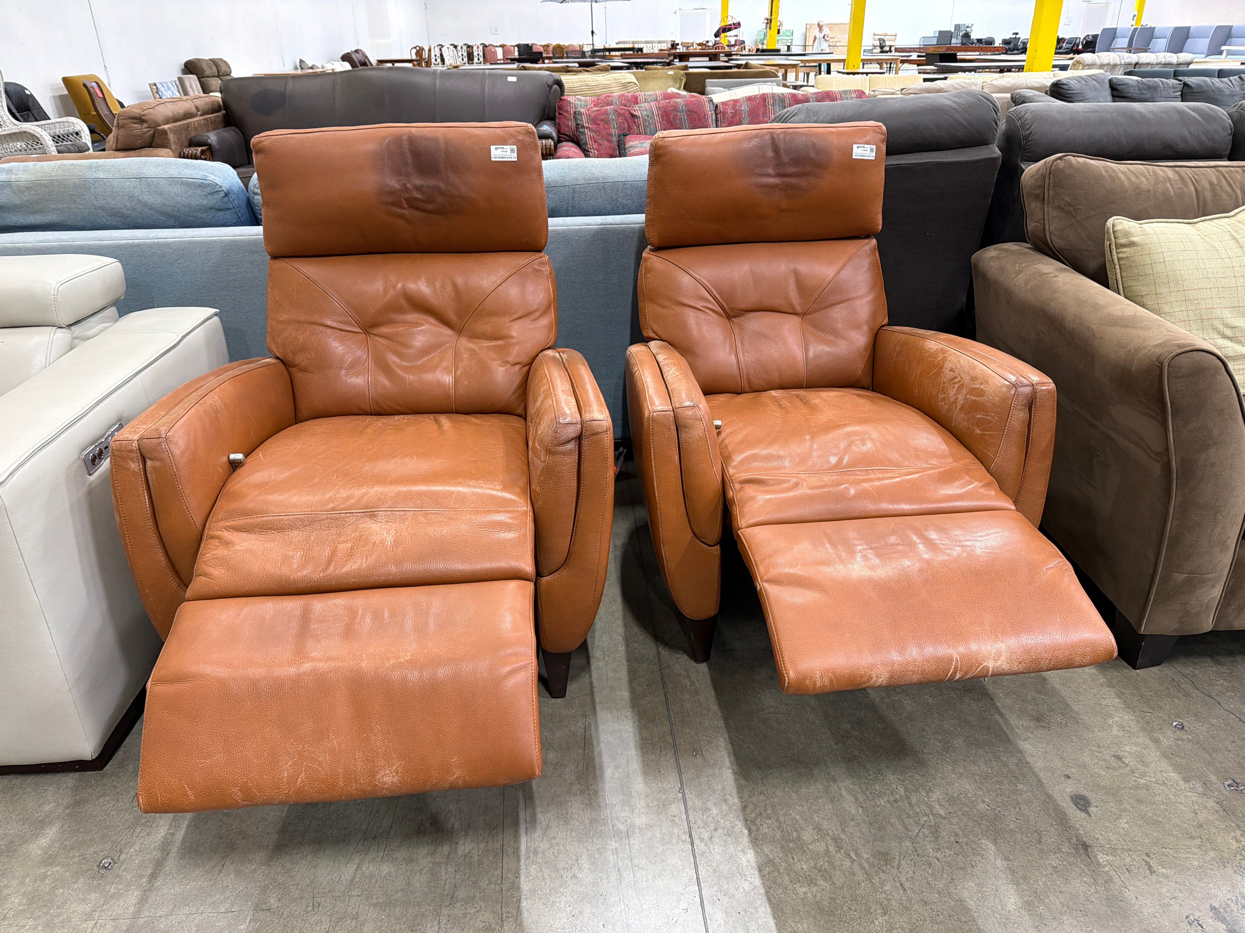 American Leather Gavin Recliner in Cognac Leather