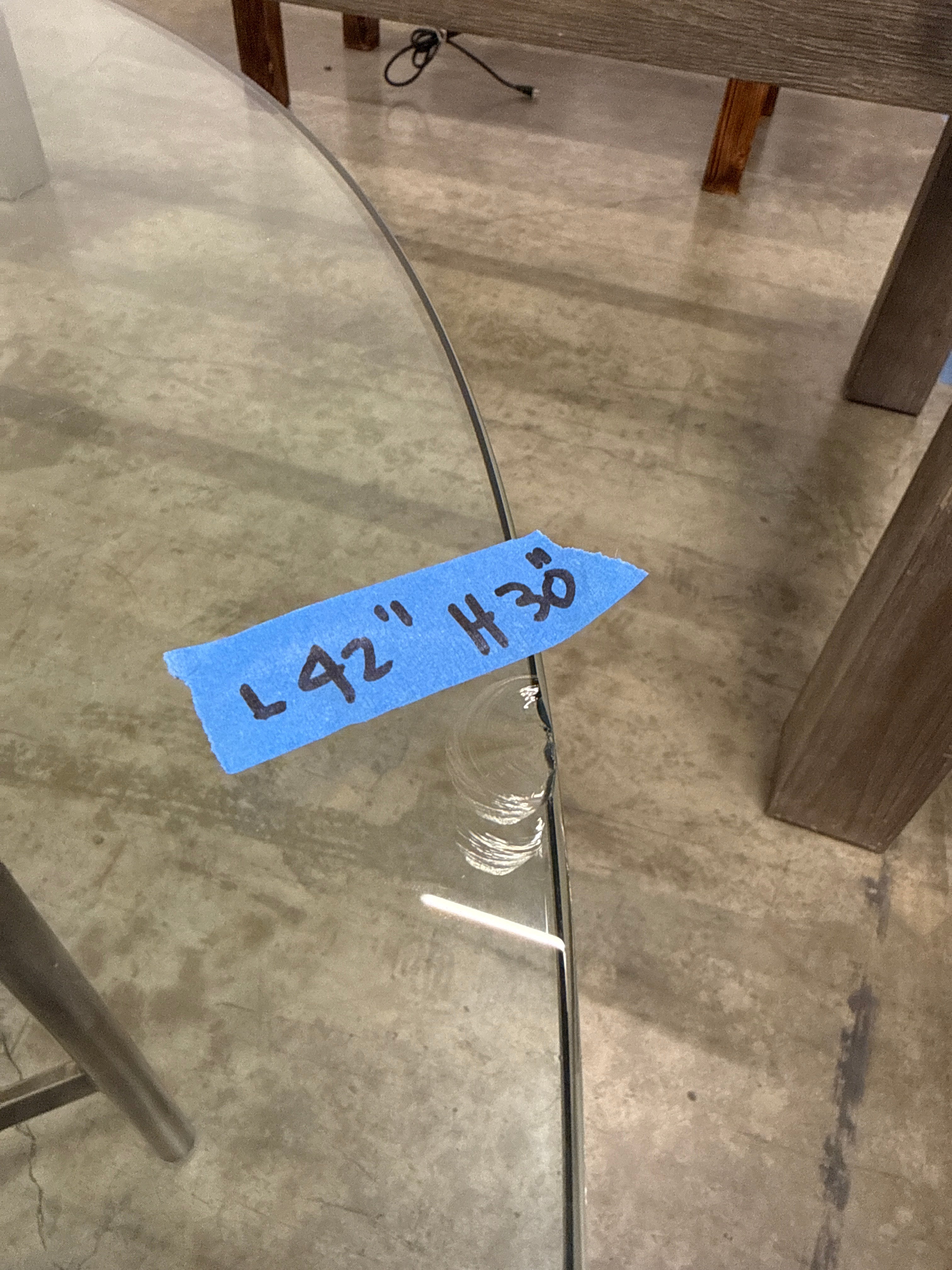 Circular Glass Top Dining Table with Brass-Tone Metal Base