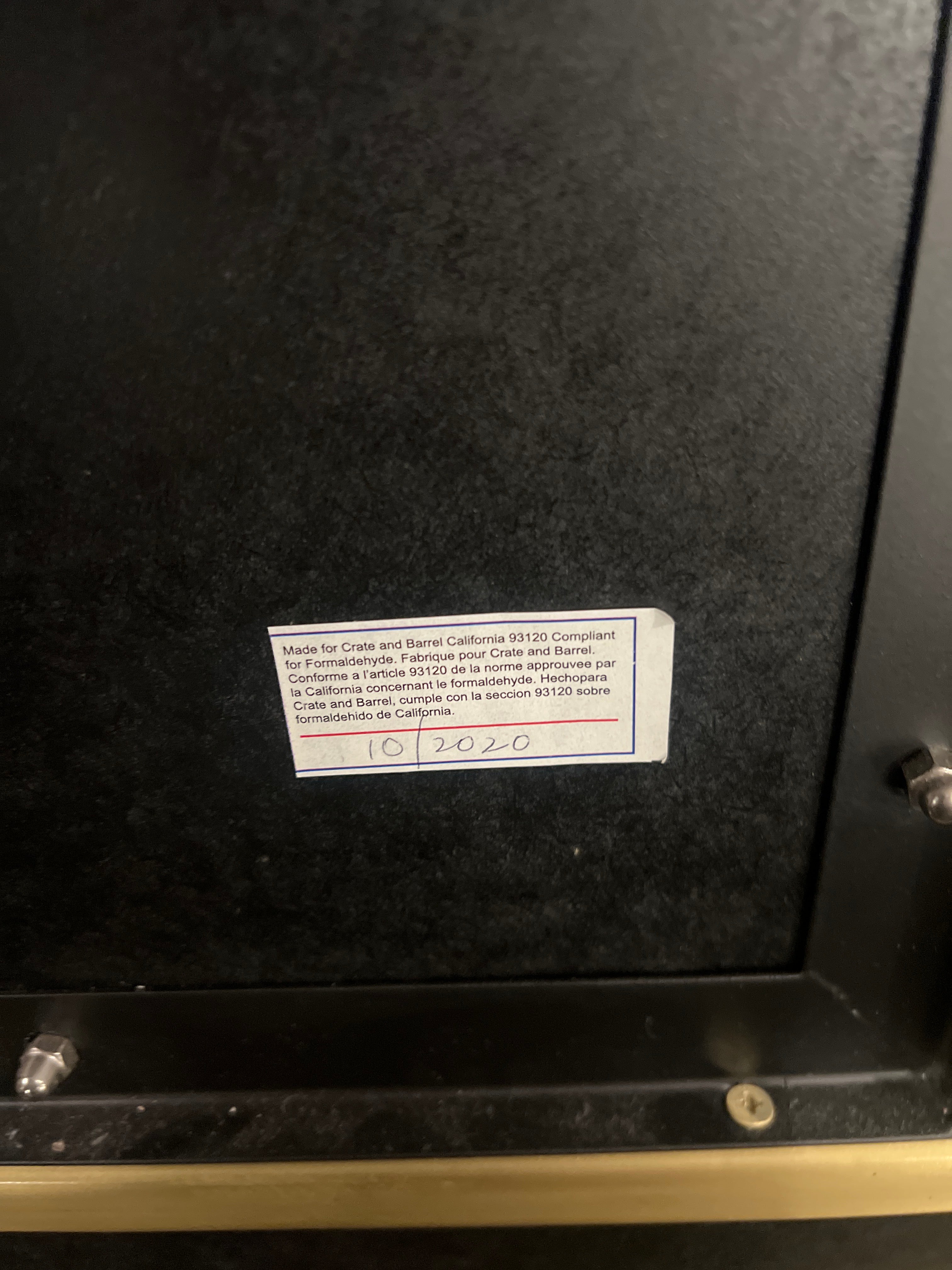 Crate & Barrel Large Round Wall Mirror Gold Tone Frame