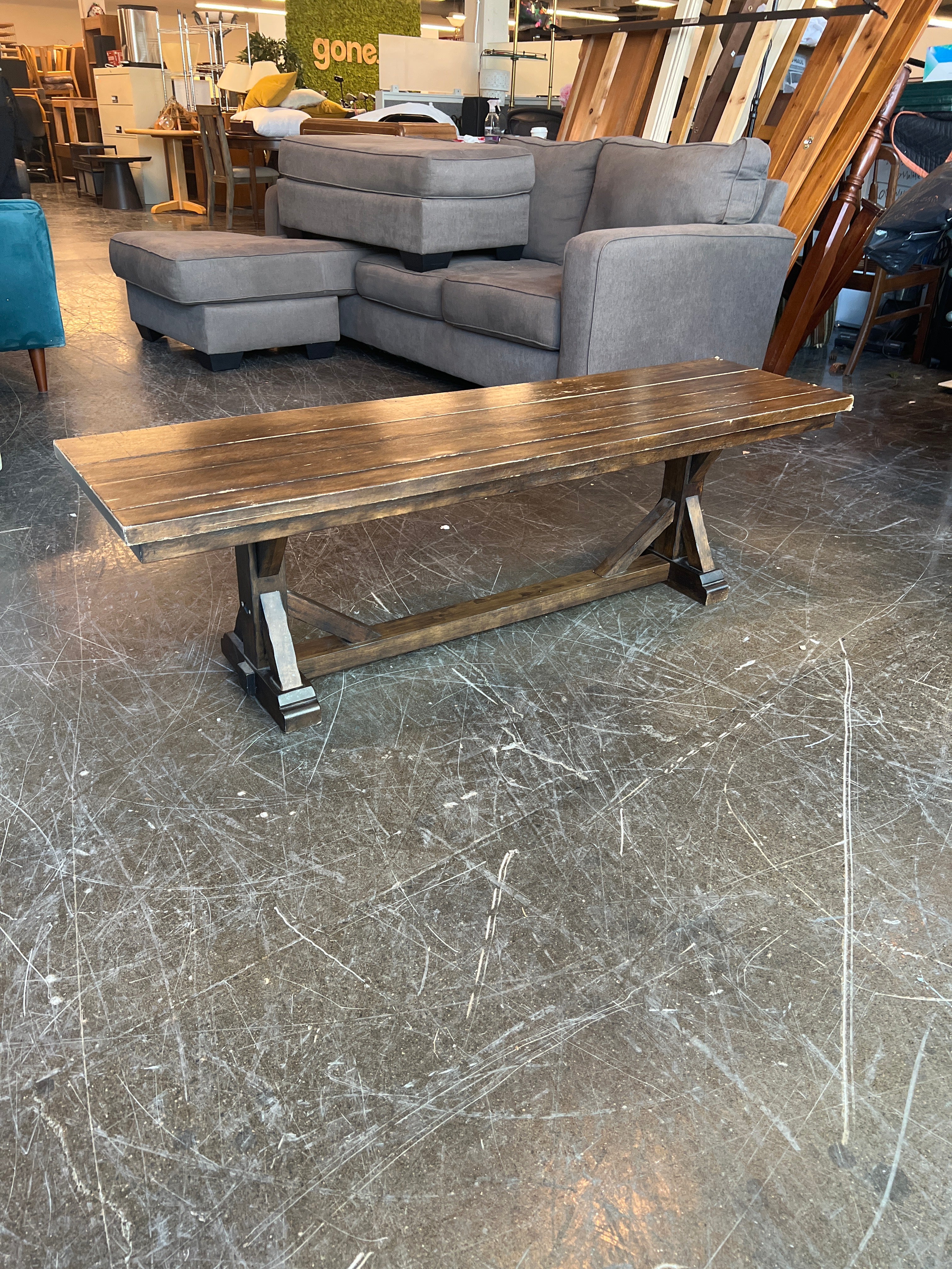 Dark Wood Bench