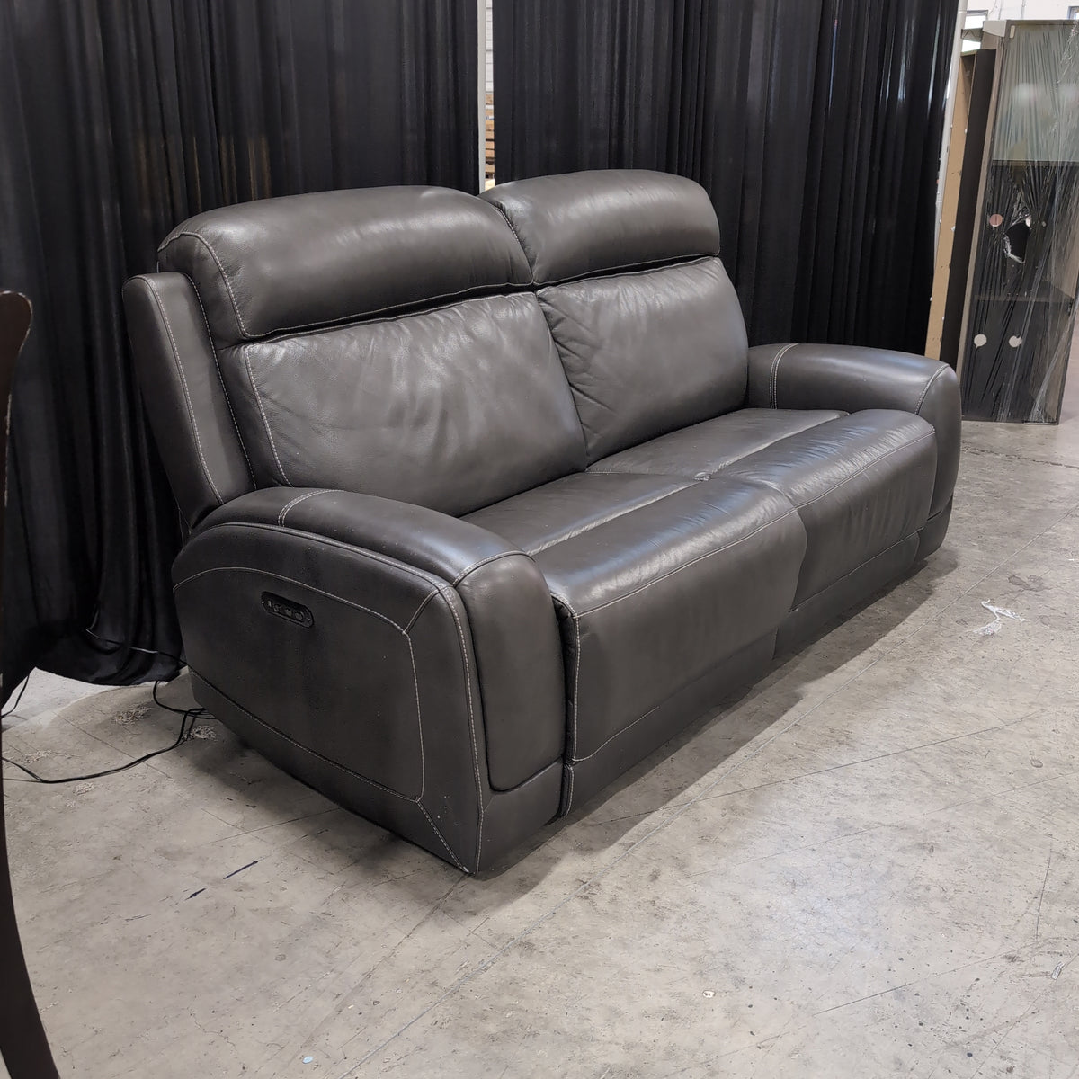 Gray Padded Modular Recliners with Console