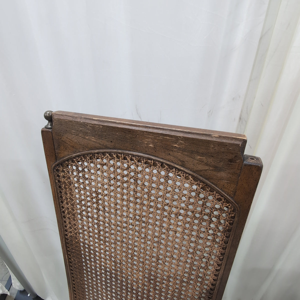 French Provincial Style Wood Dining Chair with Floral Upholstery