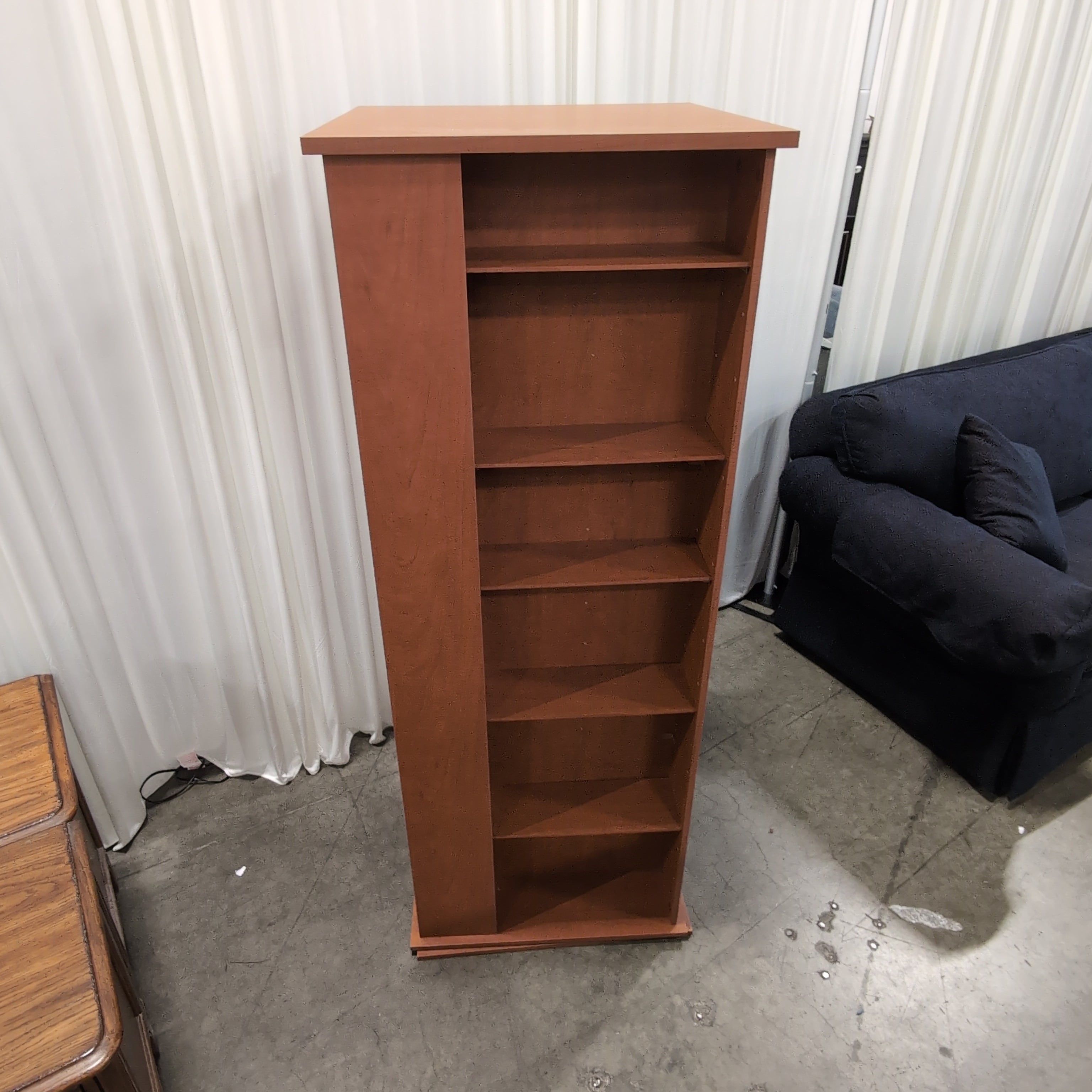 Asymmetrical Wood Bookcase with Multiple Shelves