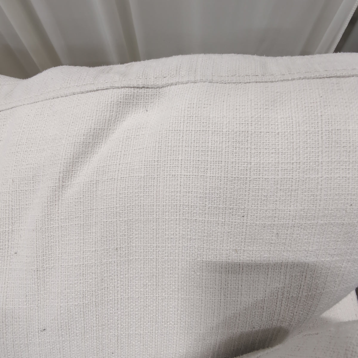 Plush White L-Shaped Sectional Couch in Fabric
