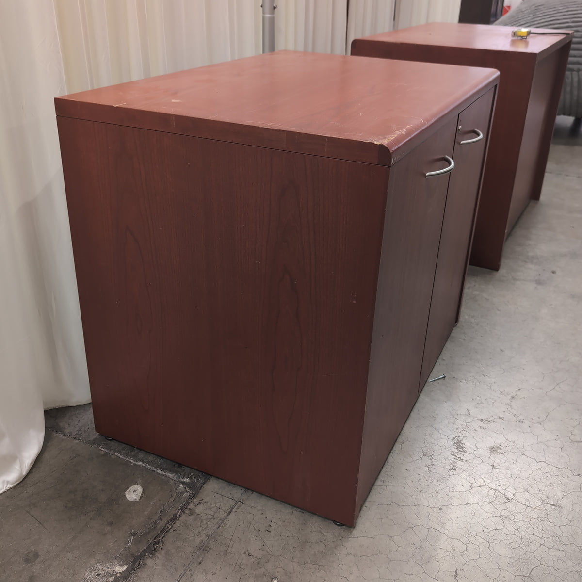 Reddish Brown Two-Door Storage Cabinet